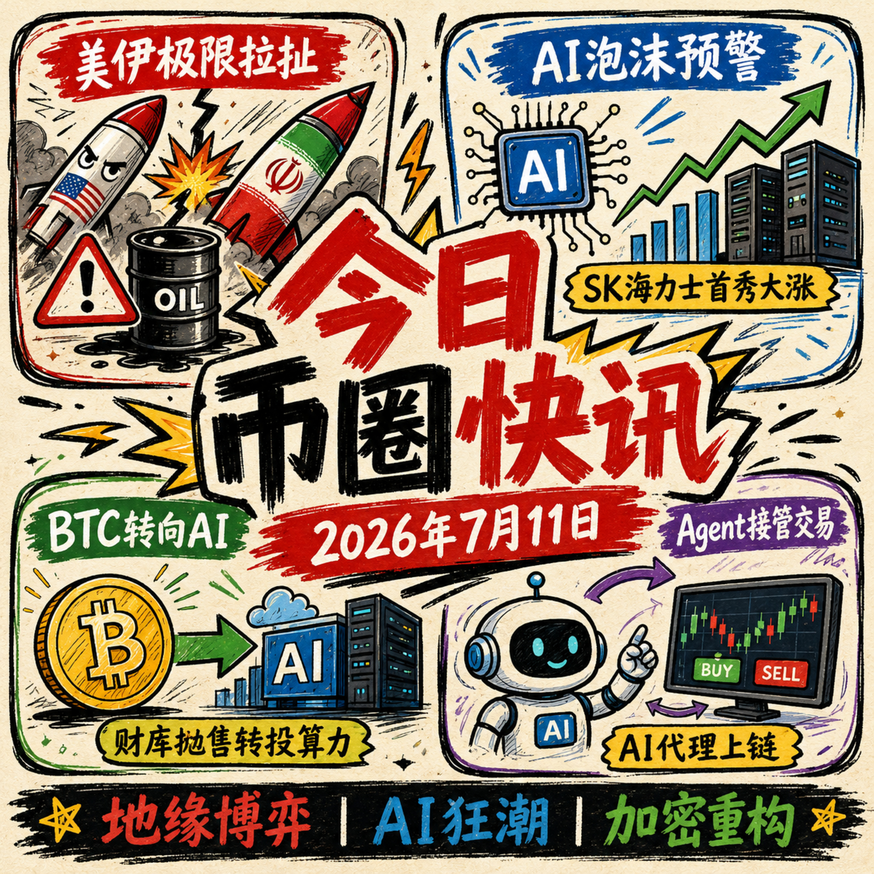 美发最后通牒伊朗核设施疑重建！SK海力士美股大涨，财库公司抛售BTC布局AI算力，AI代理全面接管加密交易，巨鲸链上爆炒芯片合约超ETH，CASHCAT散户千倍暴富 episode artwork