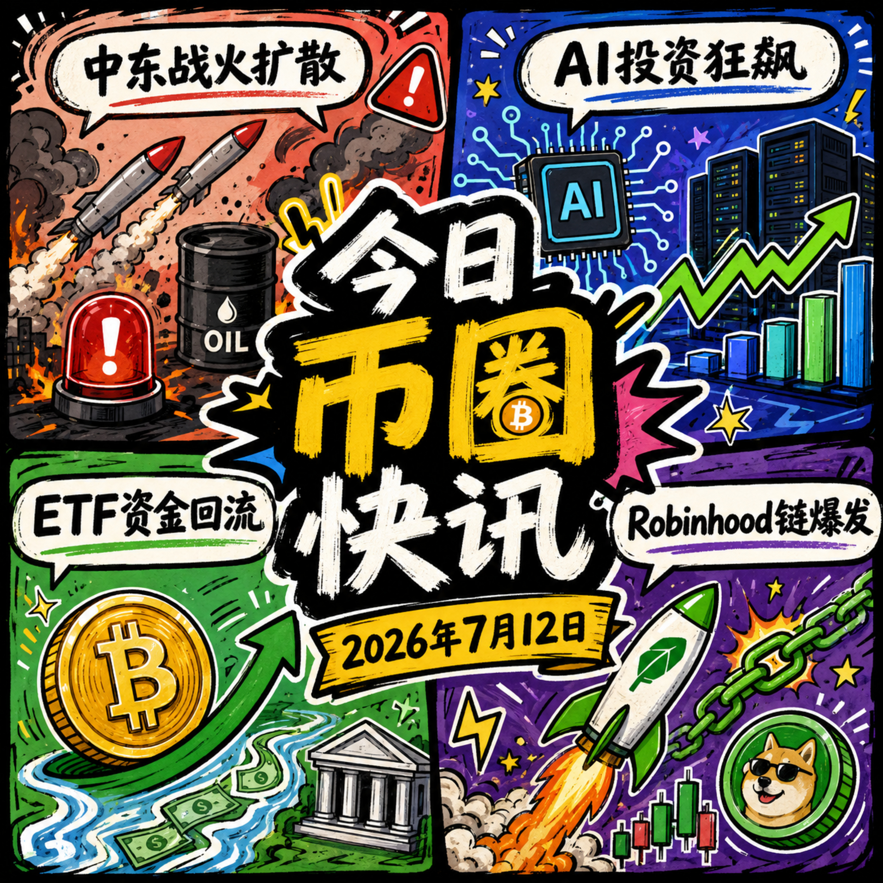 美伊战火扩散海湾多国拉响警报！BTC现货ETF终结八周连跌，Robinhood链异军突起跃居全网第二，财库抛半数大饼转投AI，AI投资贡献美四分之一GDP episode artwork