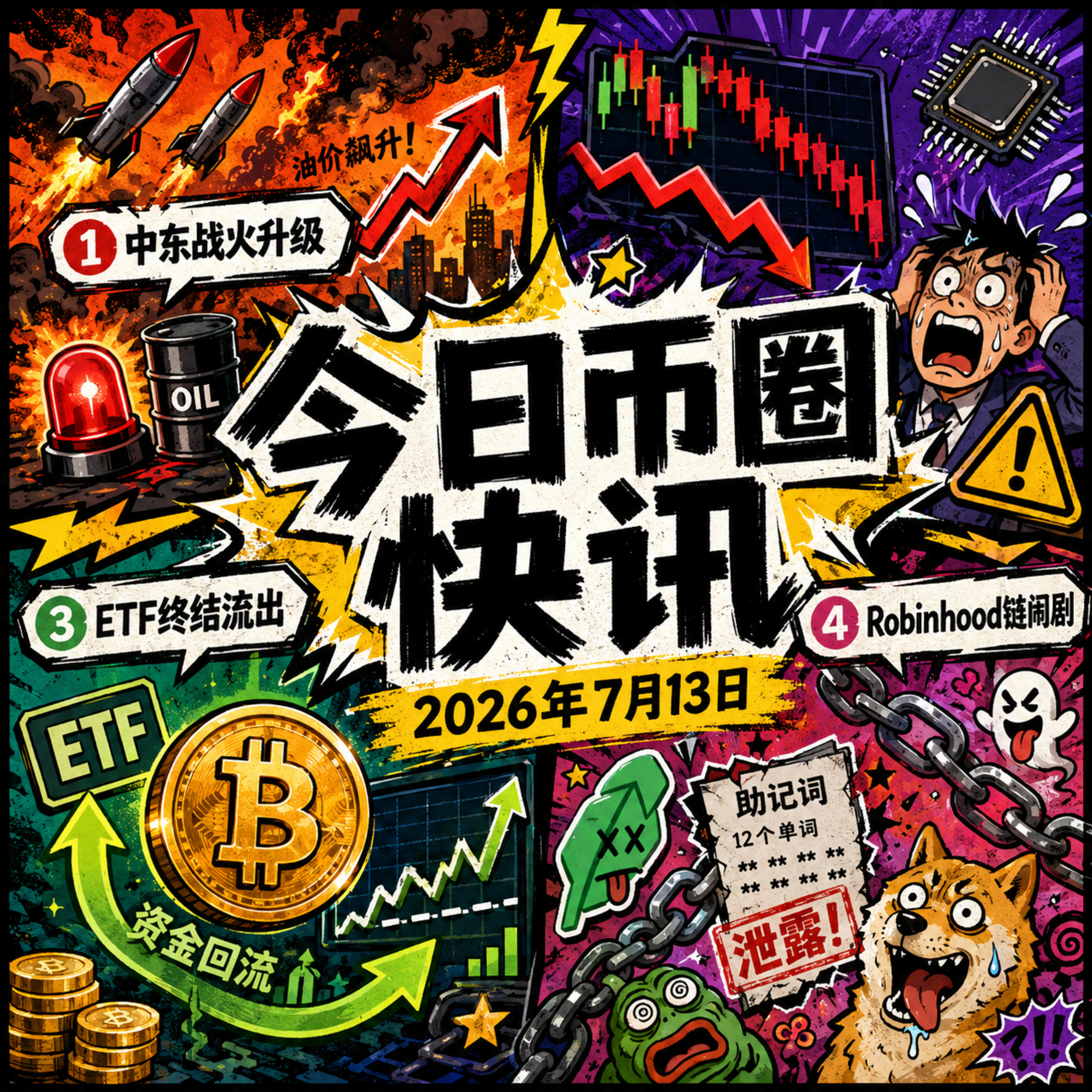 美伊开战霍尔木兹海峡停摆！外资大撤退韩国股市崩盘熔断，海力士多头爆仓千万，特朗普套现14亿加密收入，Robinhood创始人直播泄露助记词引黑客狂欢 episode artwork