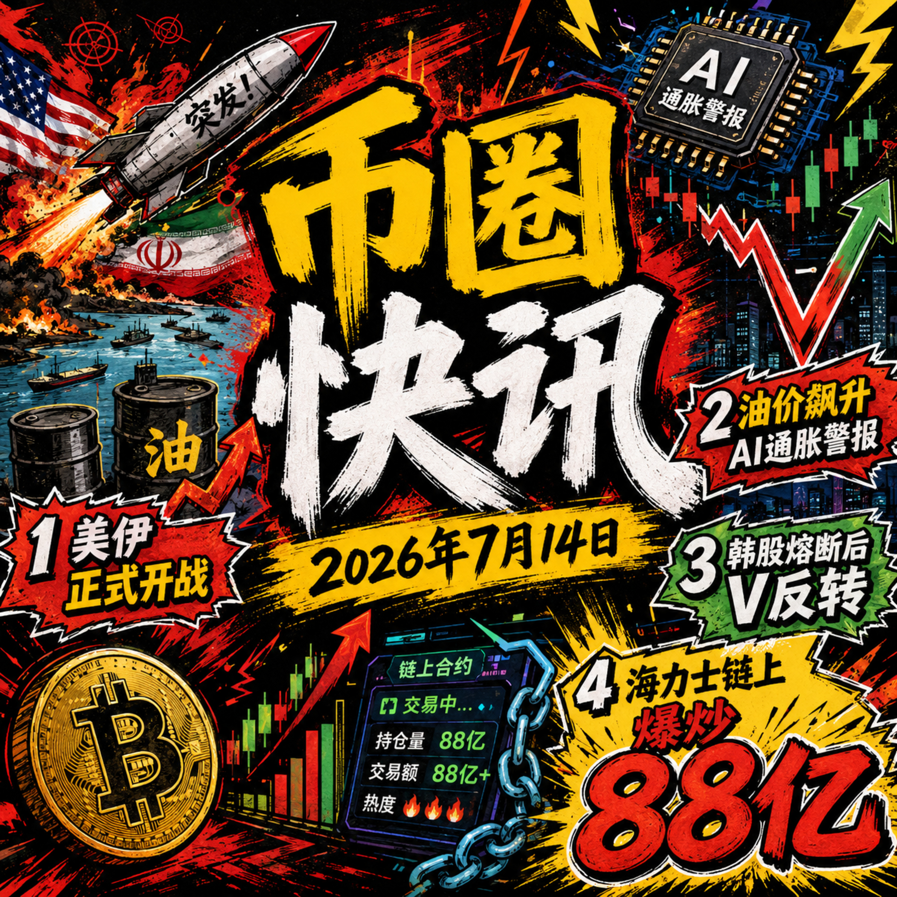 美伊正式开战特朗普强收20%过路费！韩股爆仓熔断V反，链上爆炒海力士成交额超大饼，DeepSeek创始人登顶AI首富，美政府转移3亿资产，CASHCAT突破两亿 episode artwork