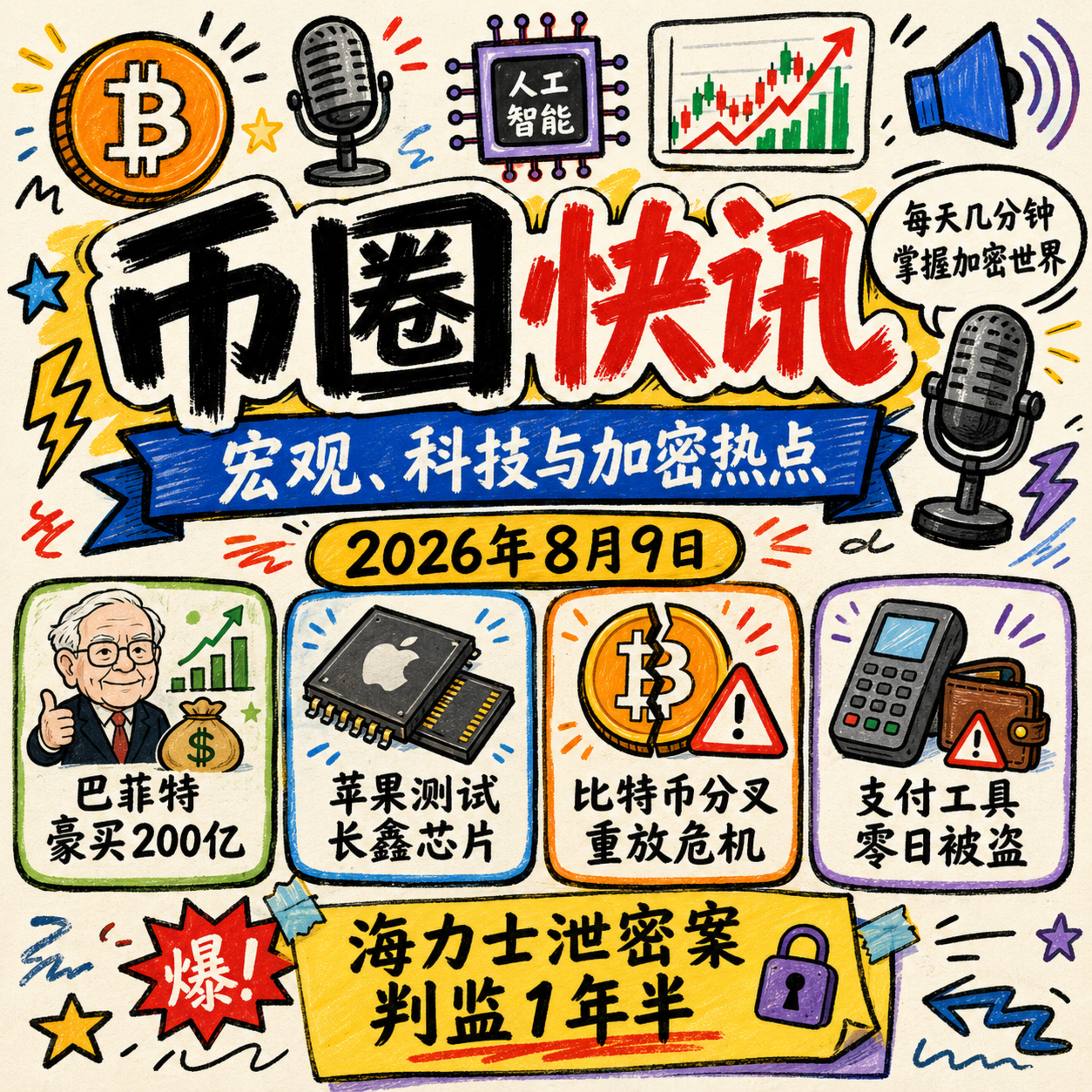 BTC意外分叉爆重放危机！BTCPay零日漏洞遭黑客洗劫，苹果秘密测试中国CXMT芯片，海力士泄密内幕判监1年半，巴菲特狂买200亿终结14季净卖出 episode artwork