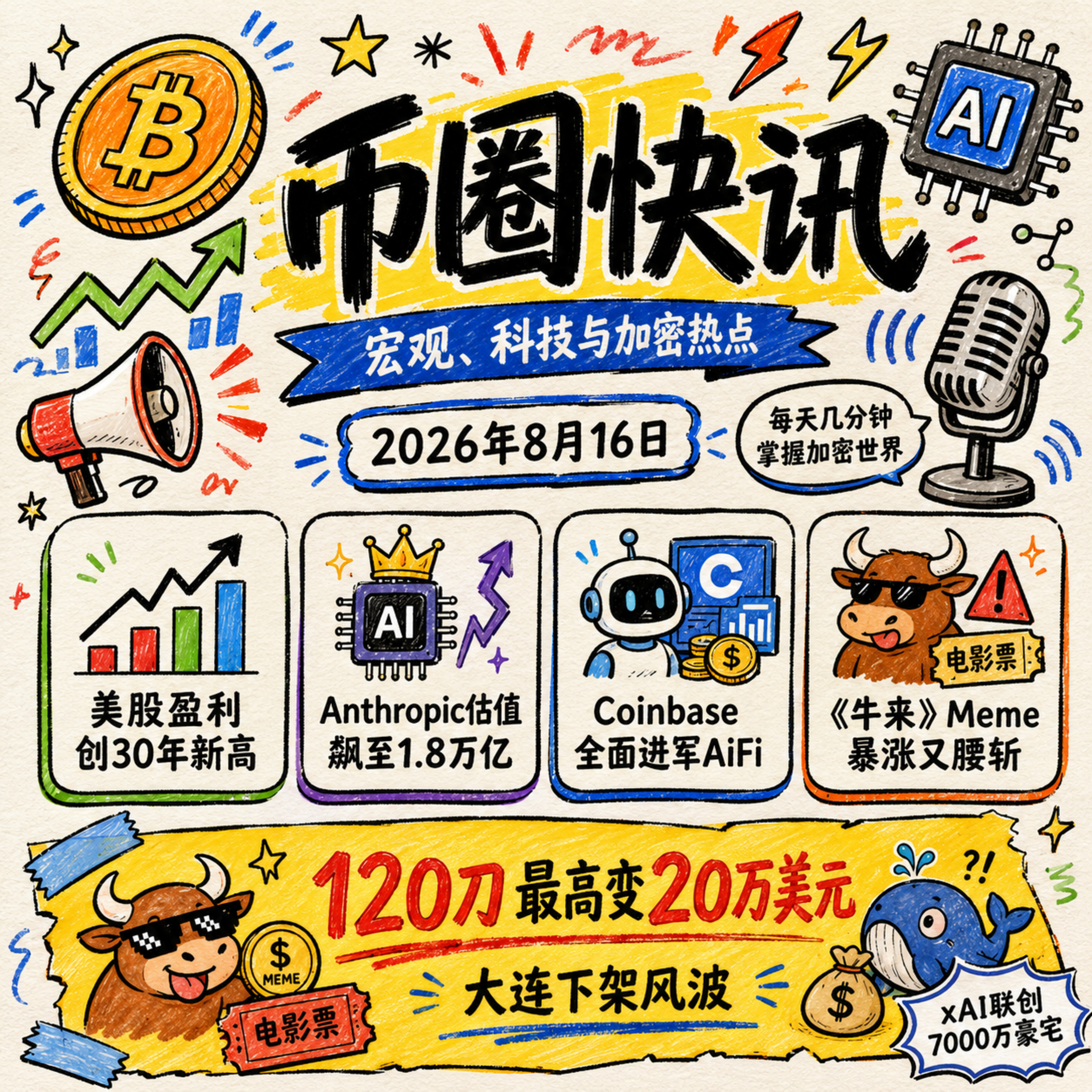 Anthropic估值狂飙1.8万亿！《牛来》Meme币120刀变20万美金神话与大连下架风波，xAI联创7000万豪宅曝光，Coinbase全面进军AiFi智能体金融 episode artwork