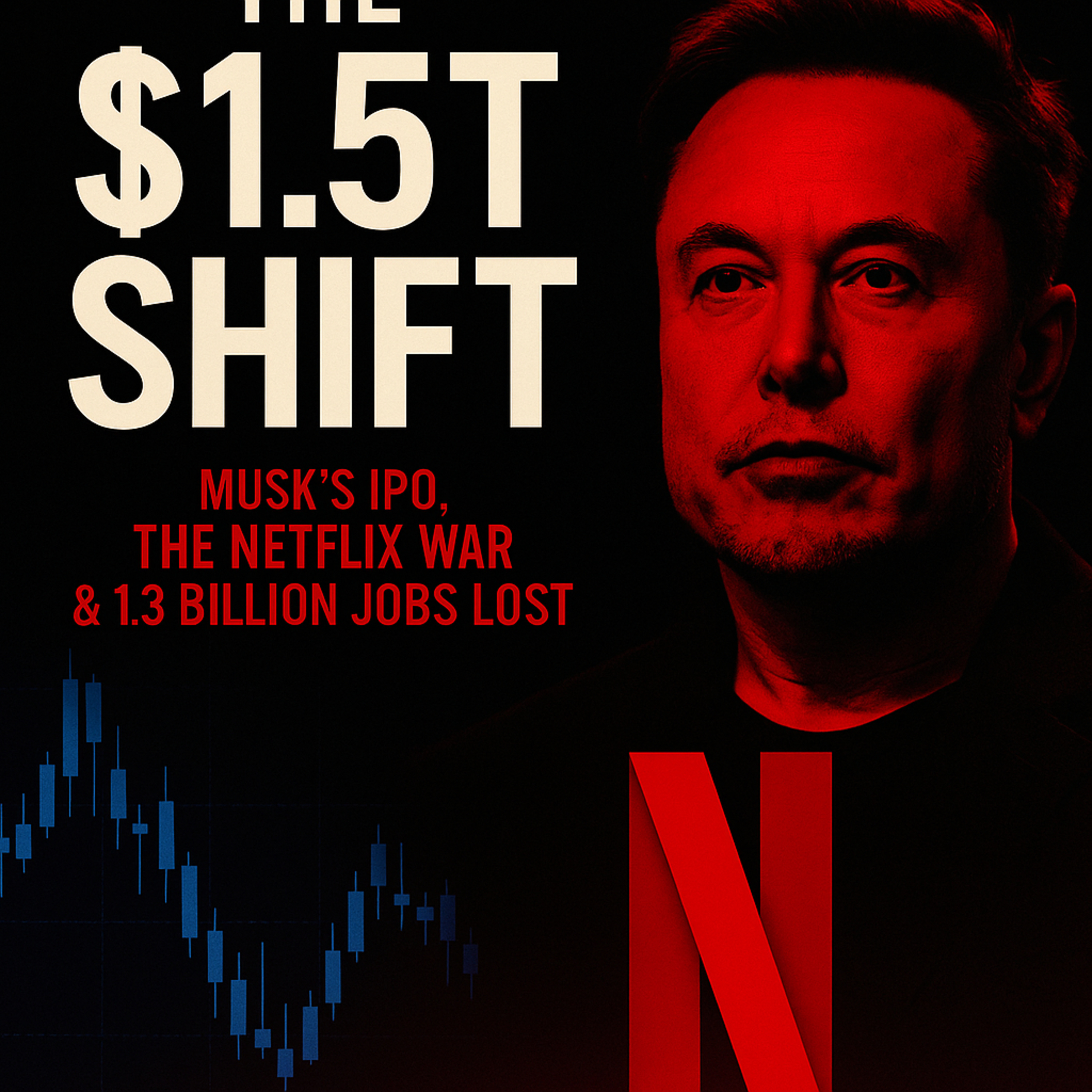 The $1.5T Shift: Musk’s IPO, The Netflix War & 1.3 Billion Jobs Lost episode artwork