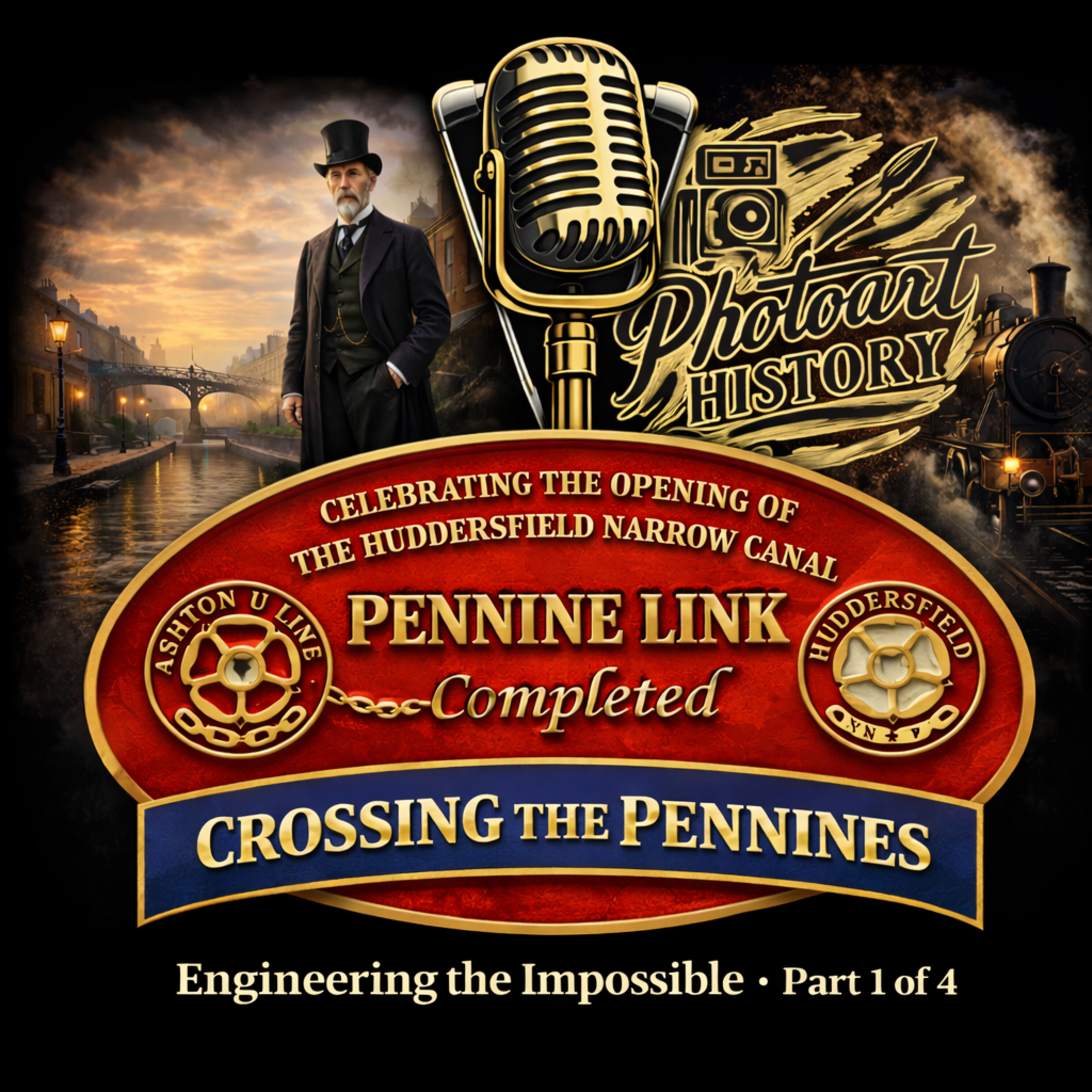 PhotoART History - Huddersfield Canal Crossing The Pennines Part 1 of 4 - An in-depth narrative history of the Huddersfield Narrow Canal episode artwork
