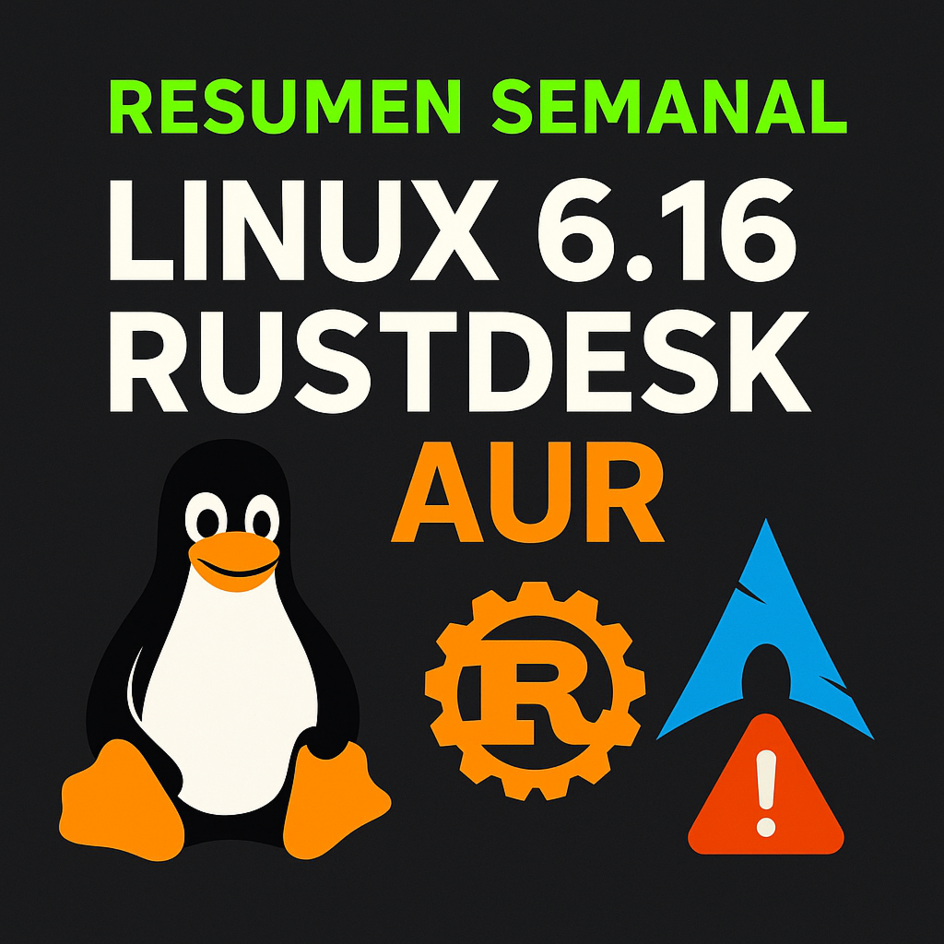 Linux 6.16, RustDesk y la Amenaza en AUR – Resumen Semanal del Mundo Linux