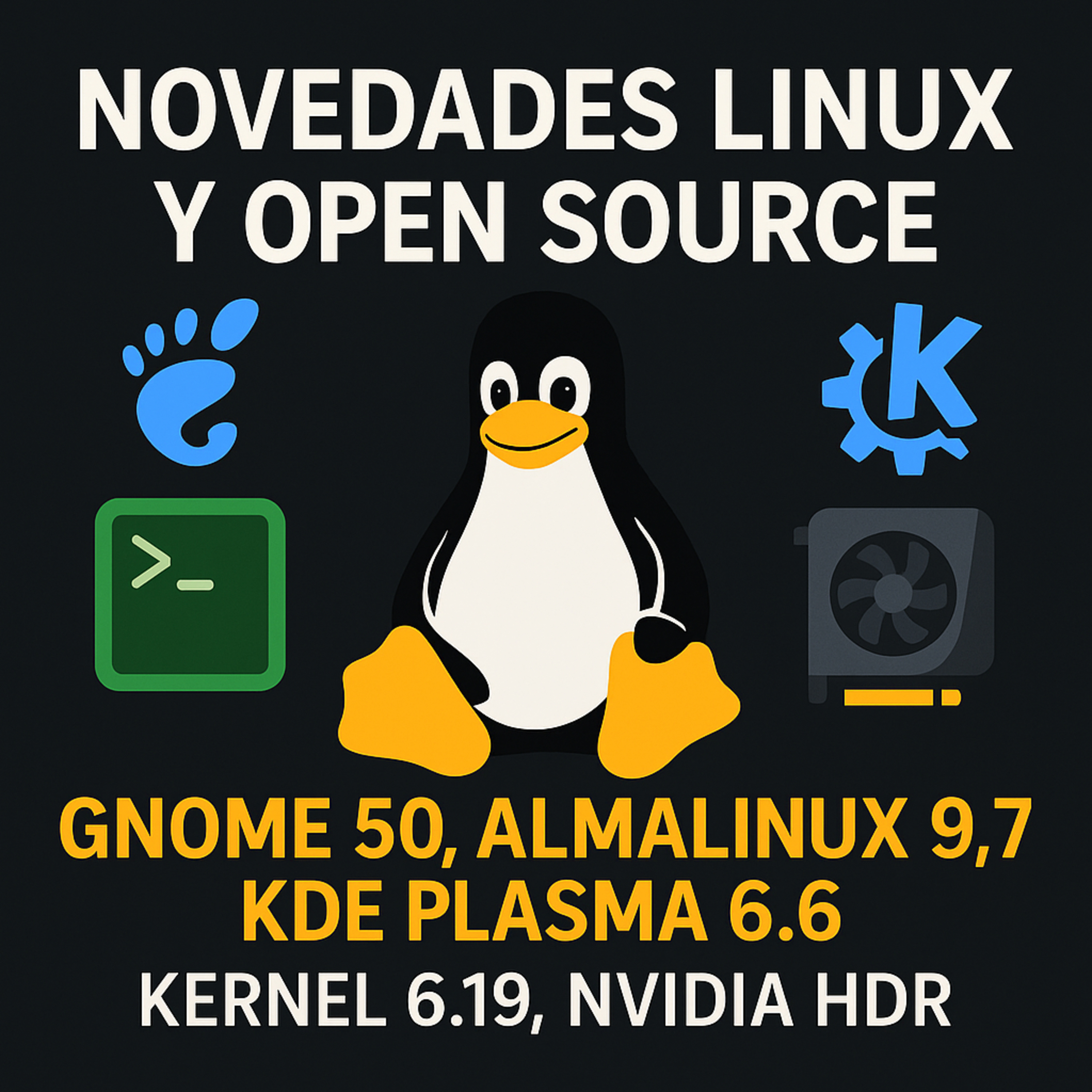Novedades Linux y Open Source: GNOME 50, AlmaLinux 9.7, y KDE Plasma 6.6