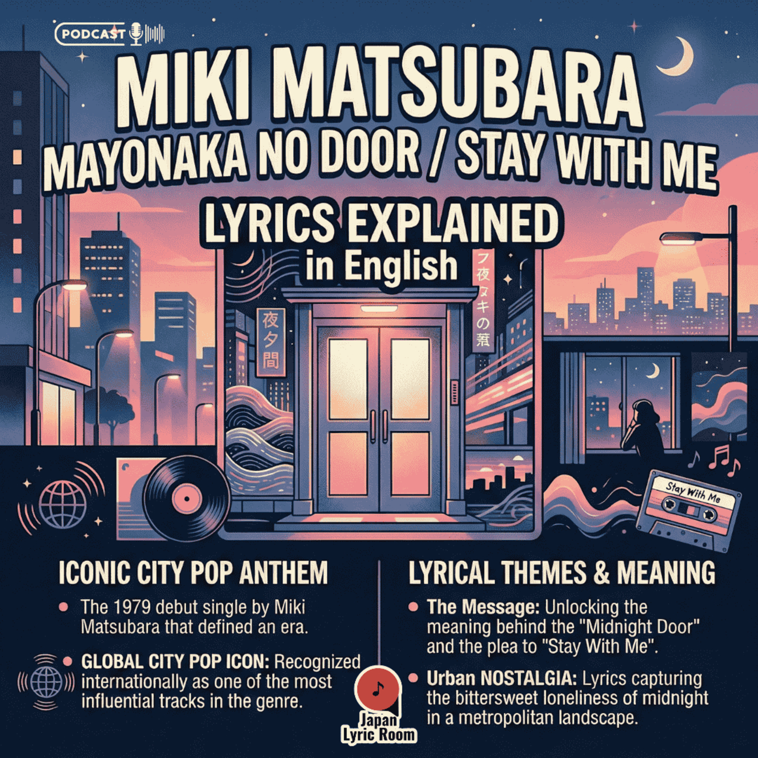 Miki Matsubara (松原みき) - Mayonaka no Door (Stay With Me) (真夜中のドア) Lyrics Meaning & Analysis | City Pop Classic episode artwork