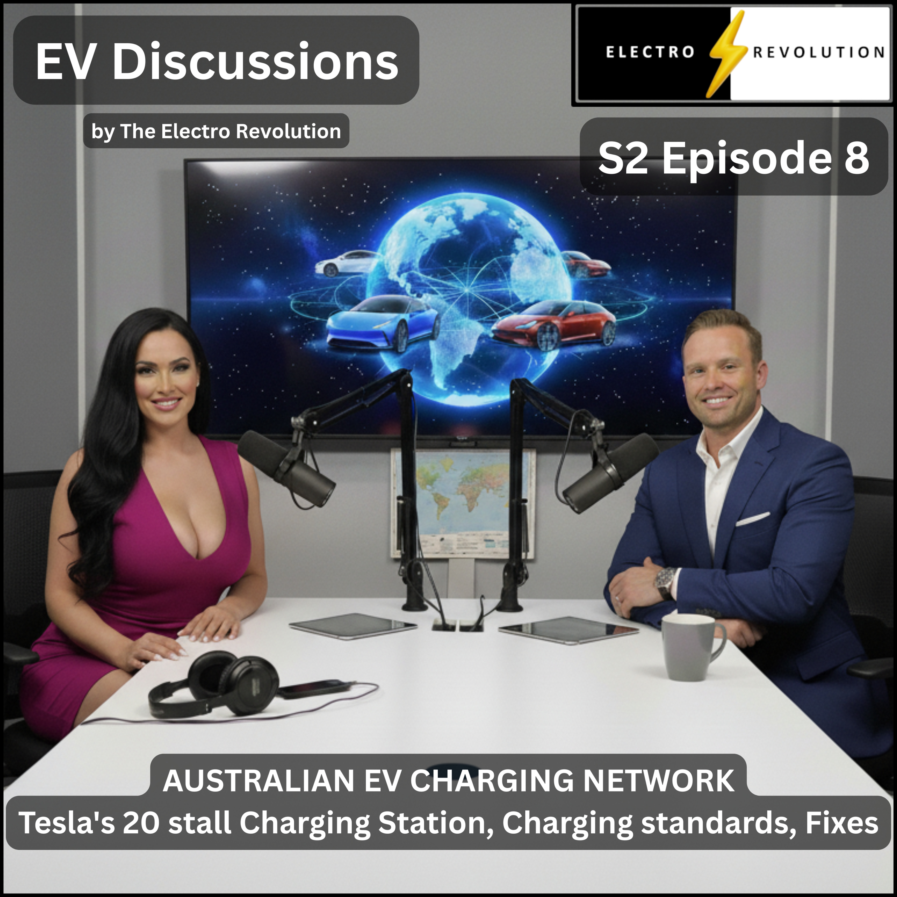 EV Discussions Podcast — S2Ep8 — Australian EV Charging Network - 20-stall Charging Station, Fixes episode artwork