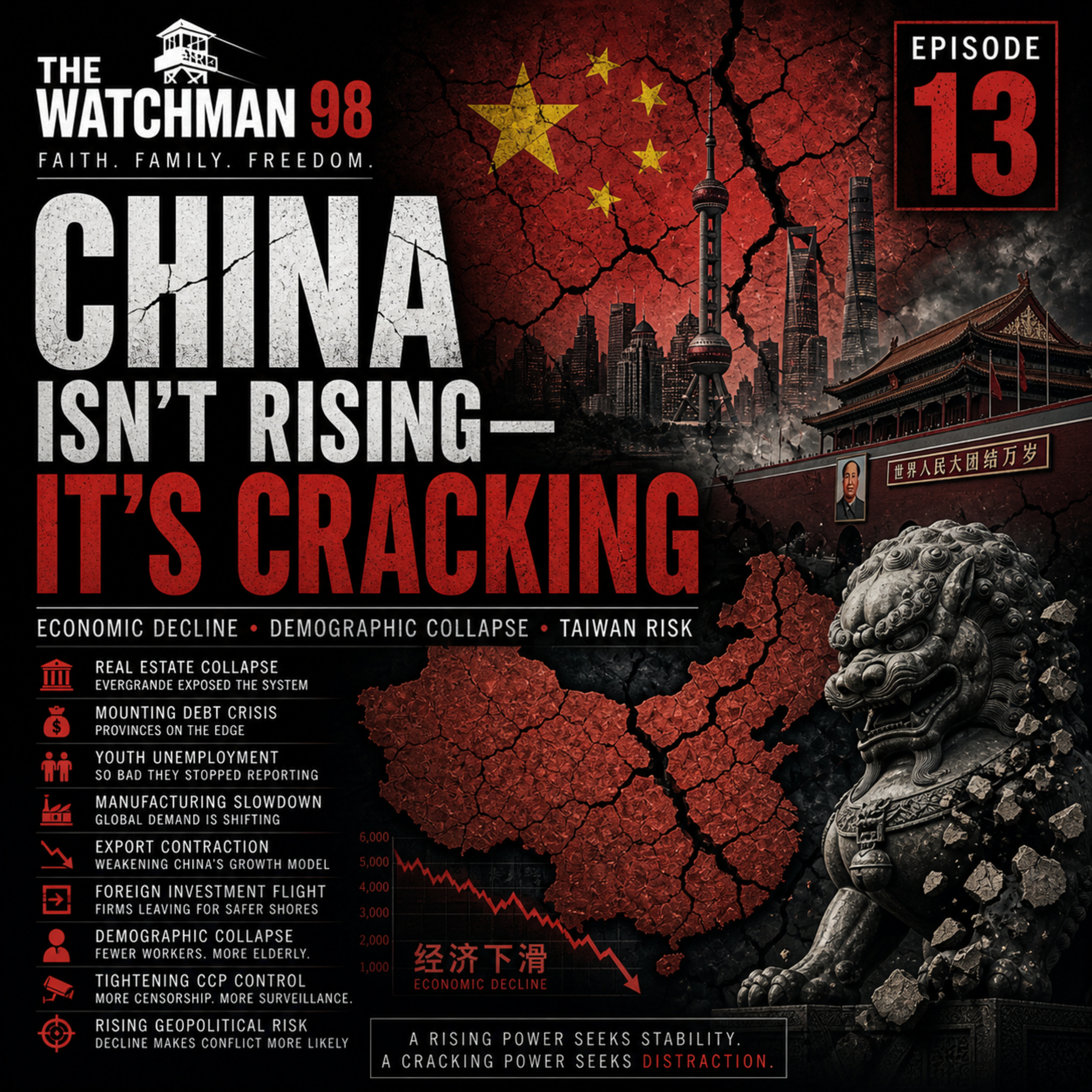 China Isn’t Rising — It’s Cracking | Economic Decline, Demographics & Geopolitical Risk episode artwork