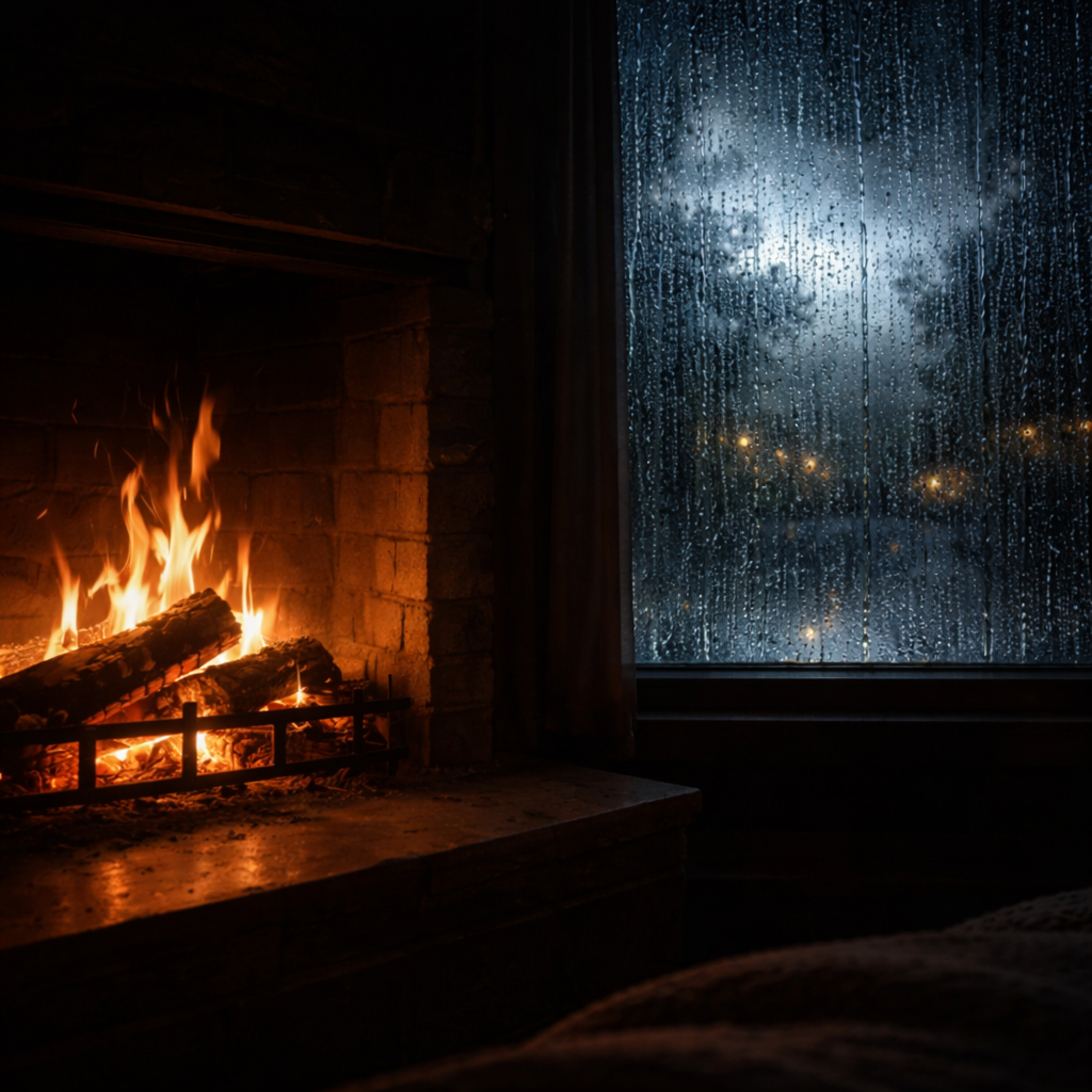 18. Crackling Fire Place and Rain on the Window for Sleep – 8 Hours episode artwork