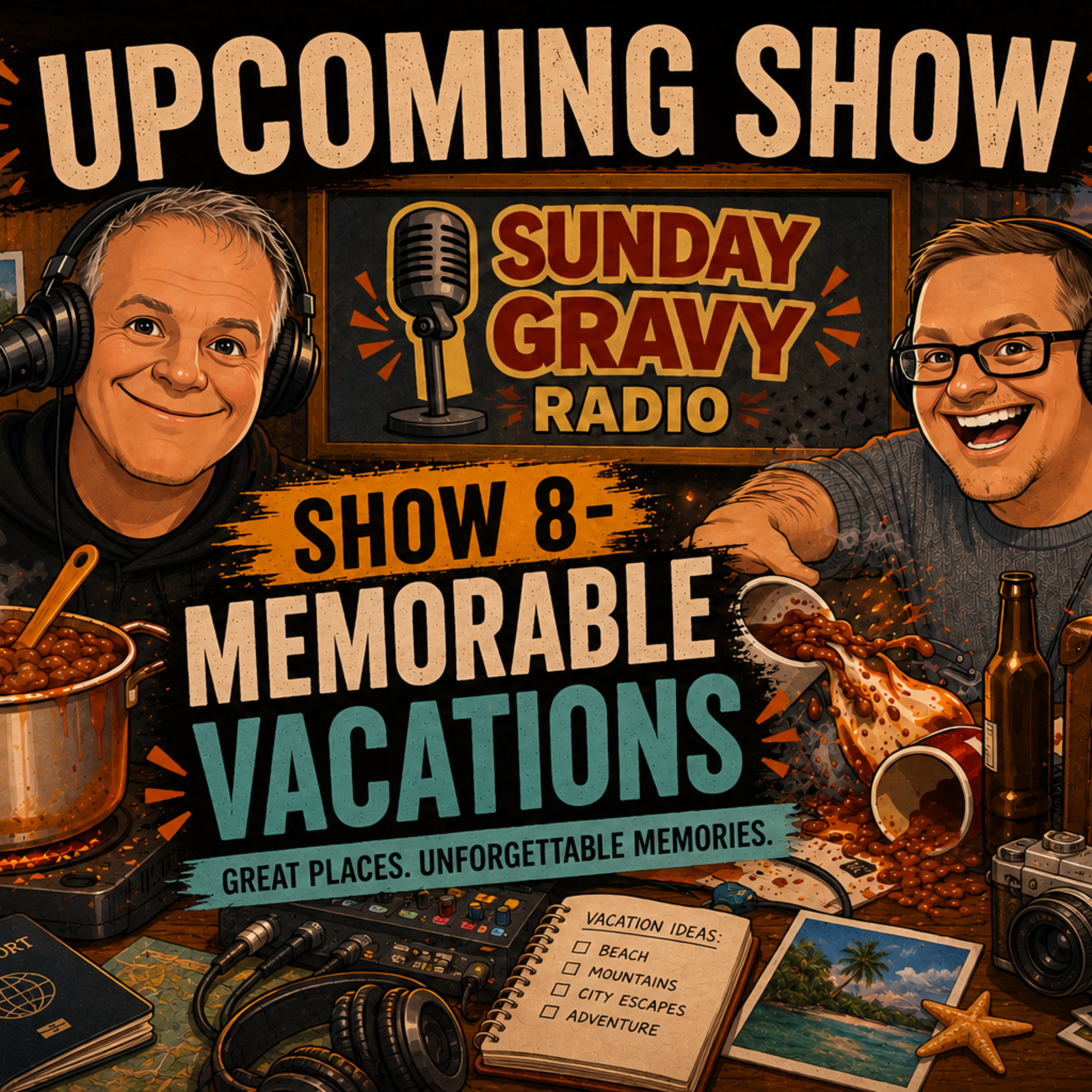 NEW EPISODE ALERT – Sunday Gravy Radio Show 8: Memorable Vacations episode artwork