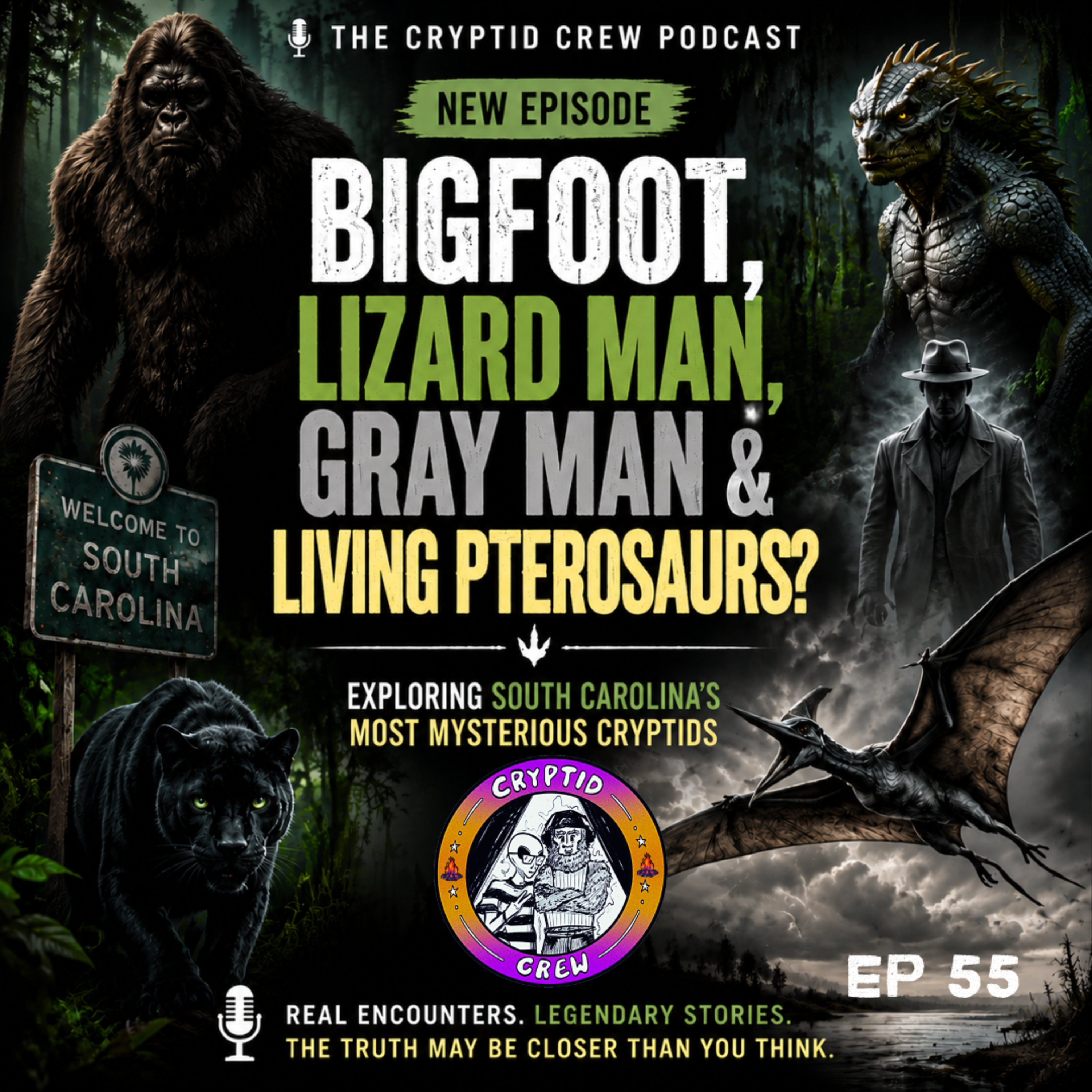 Bigfoot, Lizard Man, Gray Man, & Living Pterosaurs? South Carolina Cryptids episode artwork