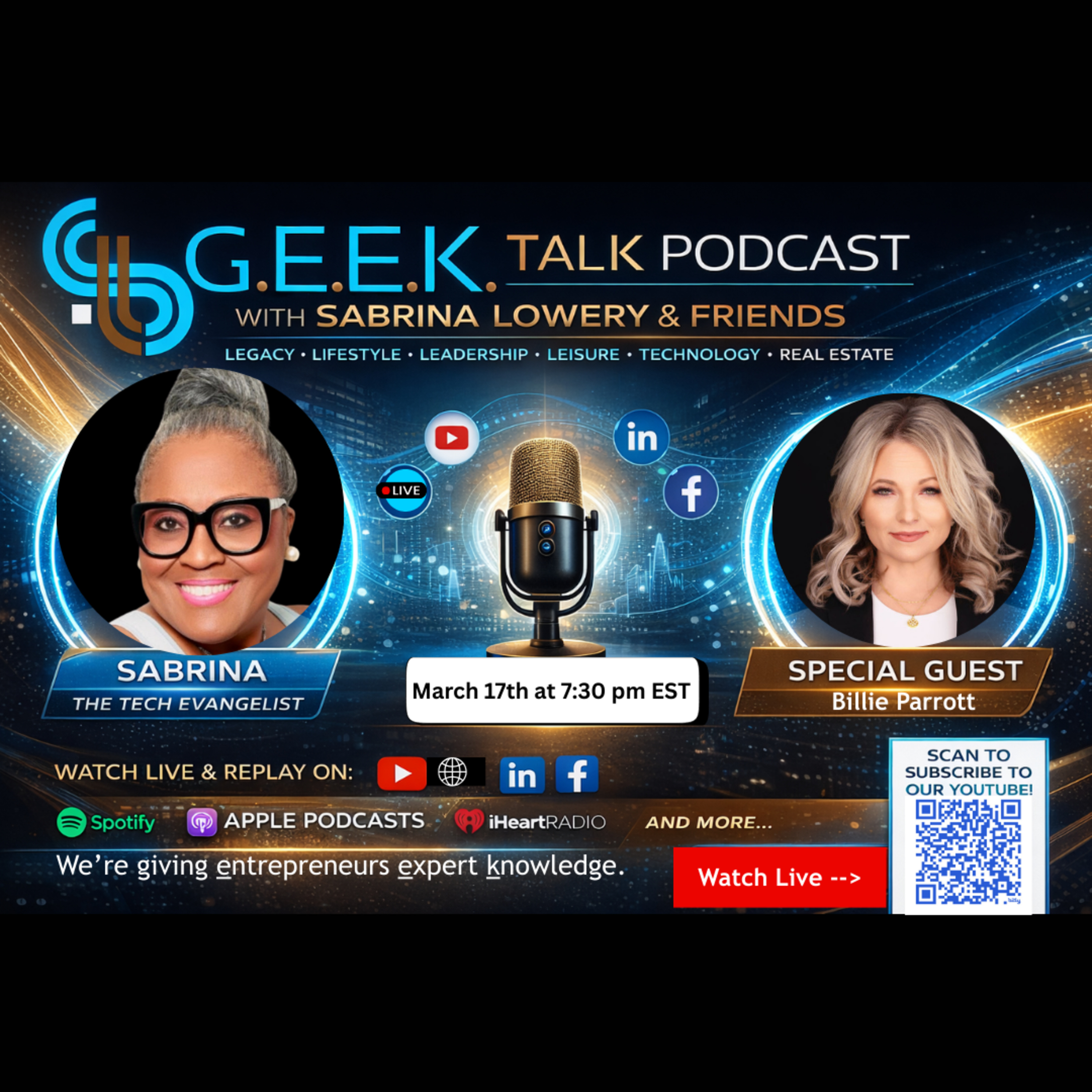 G.E.E.K. Talk with Sabrina Lowery & Friends (Giving Entrepreneurs Expert Knowledge)