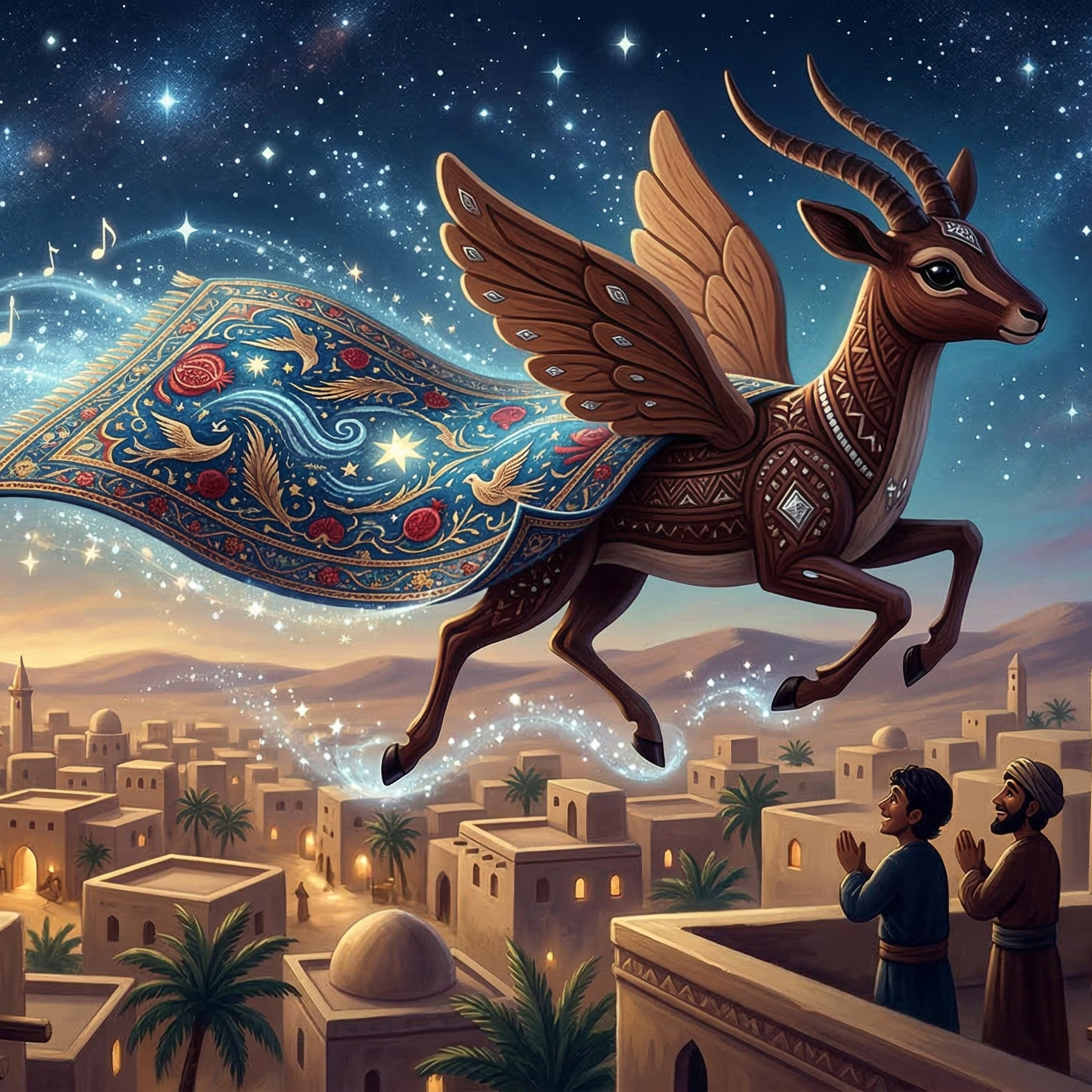 The Weaver, the Carpenter, and the Flying Gazelle (Arabian Nights story) episode artwork