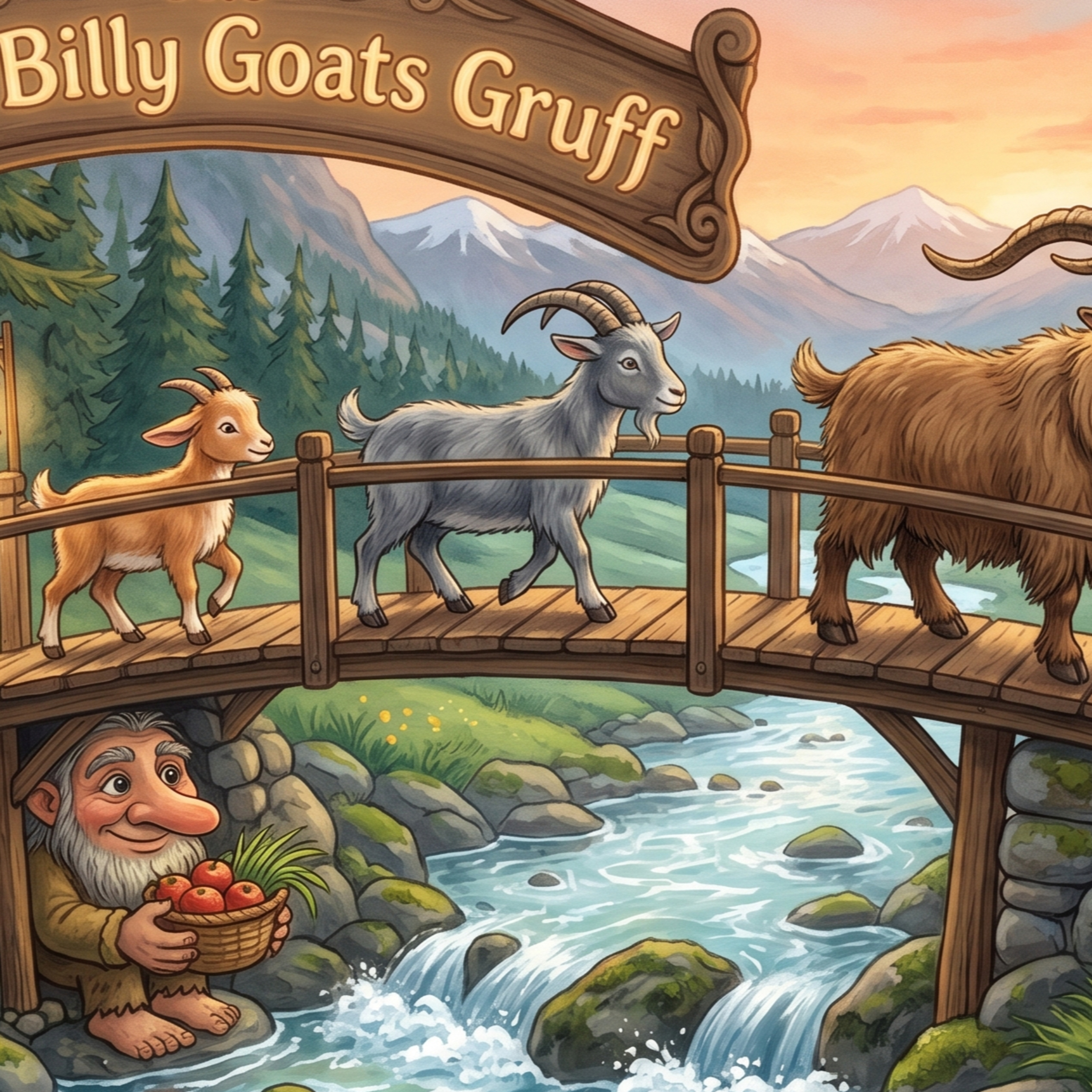 The Three Billy Goats Gruff (Norway folktale) episode artwork