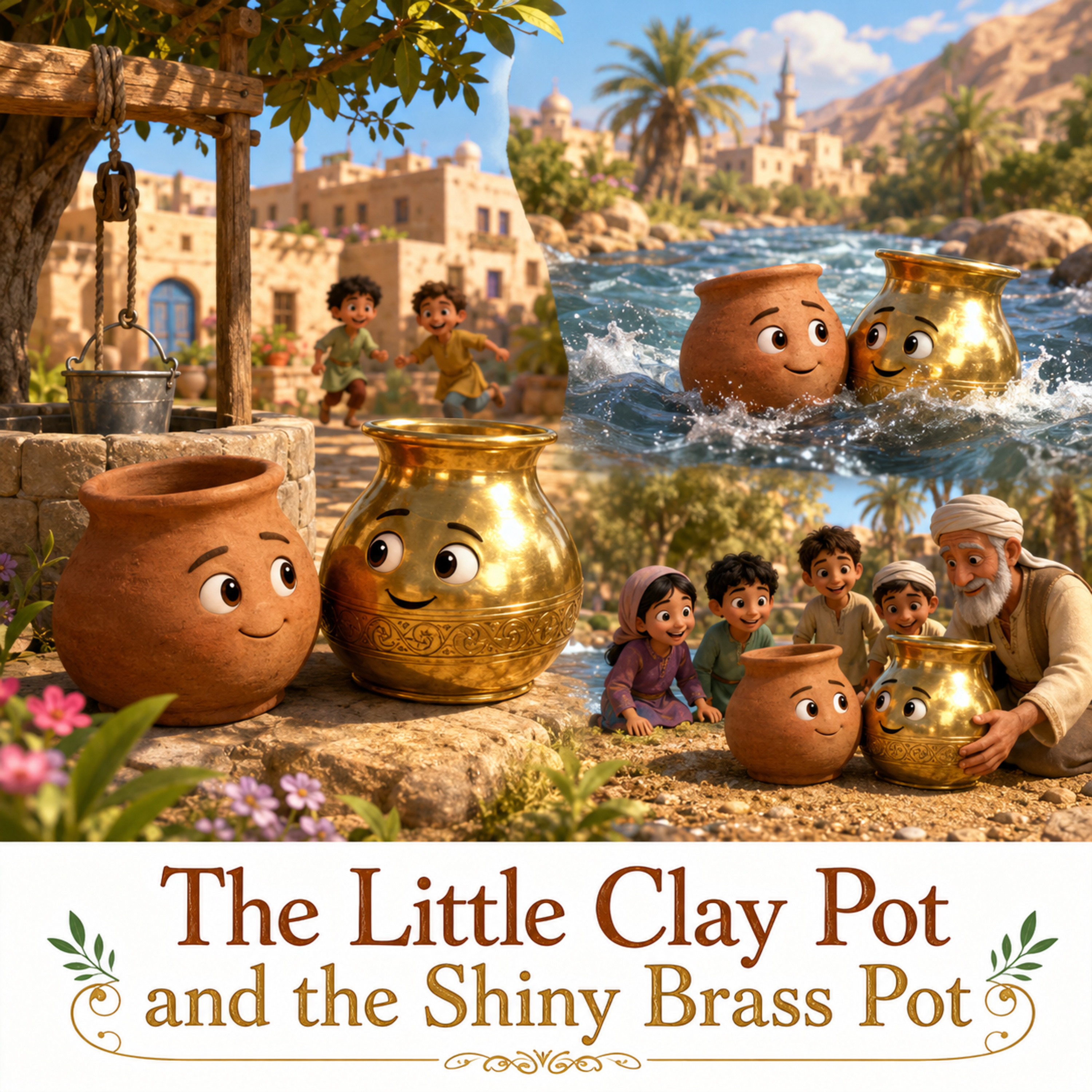 The Little Clay Pot and the Shiny Brass Pot (Middle Eastern folktale) episode artwork
