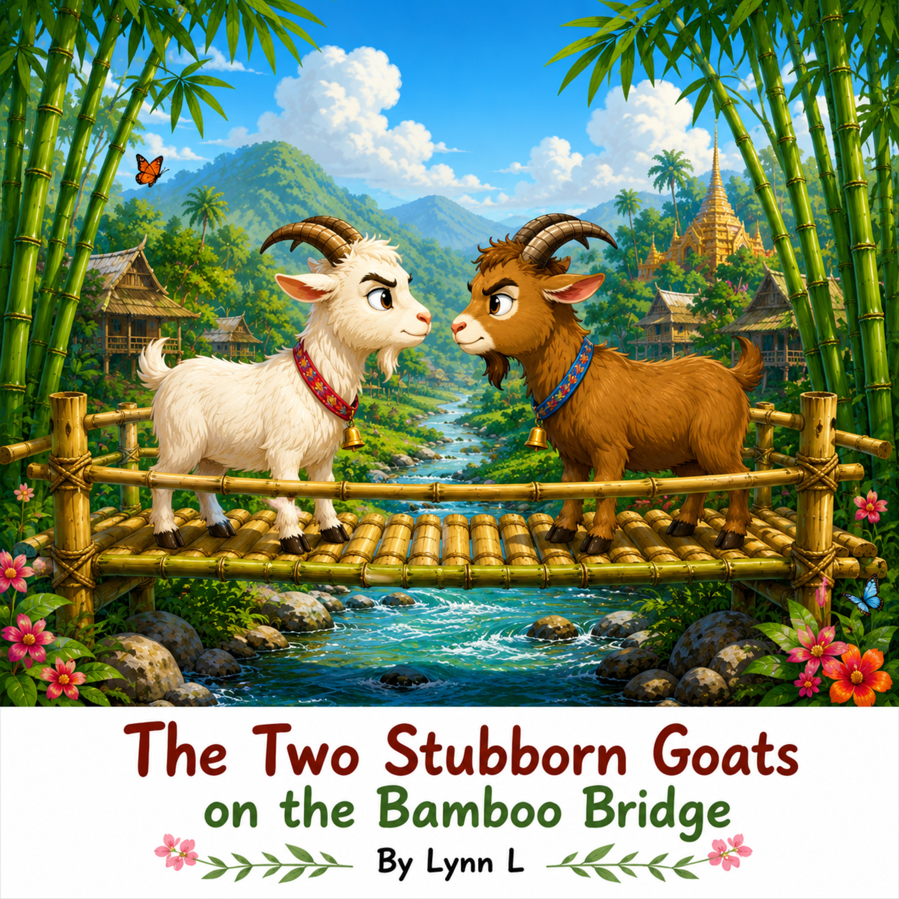 The Two Stubborn Goats on the Bamboo Bridge (Thailand folktale) episode artwork