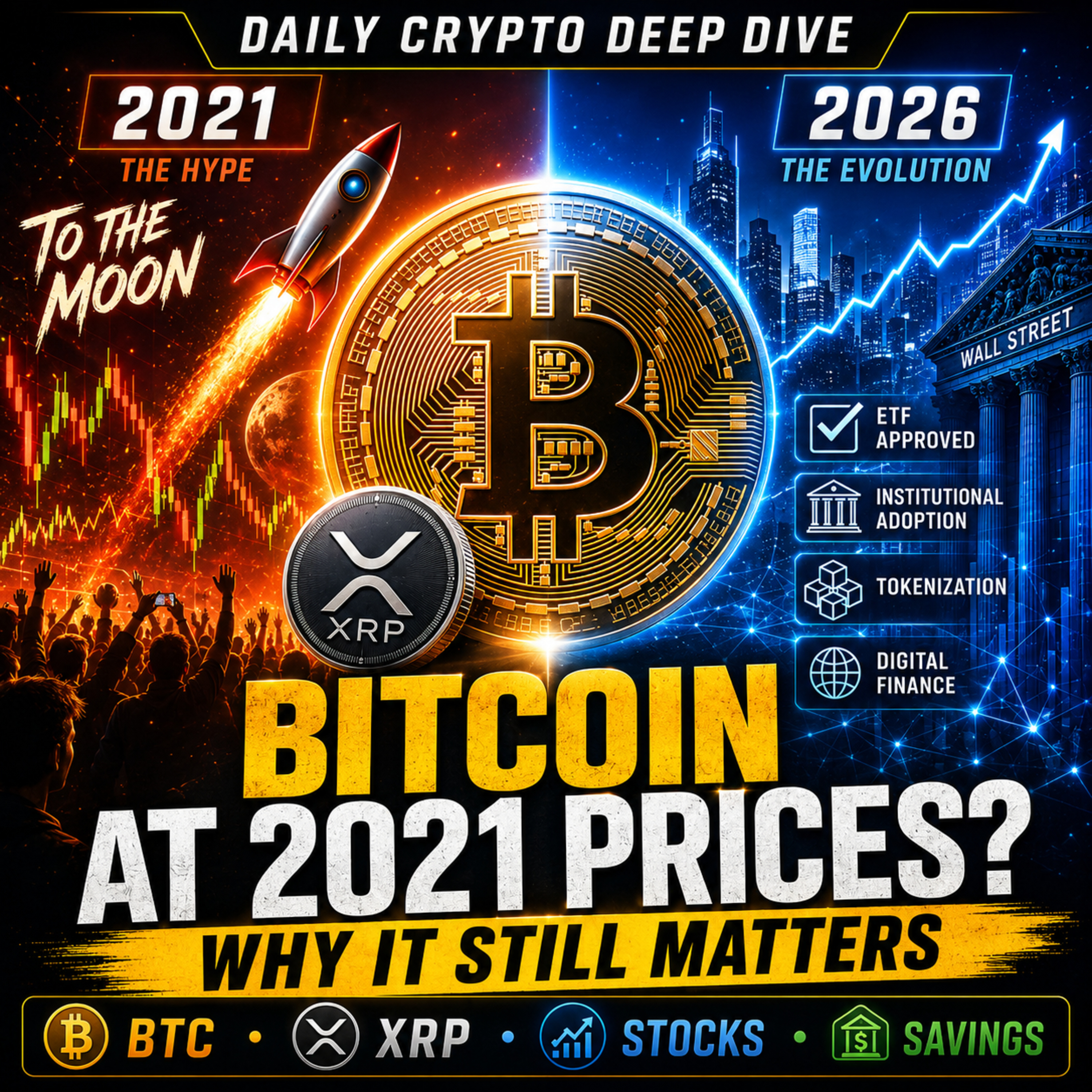 Daily Crypto Deep Dive: Bitcoin At 2021 Prices? Why Crypto Still Matters As XRP, Stocks & Savings Compete