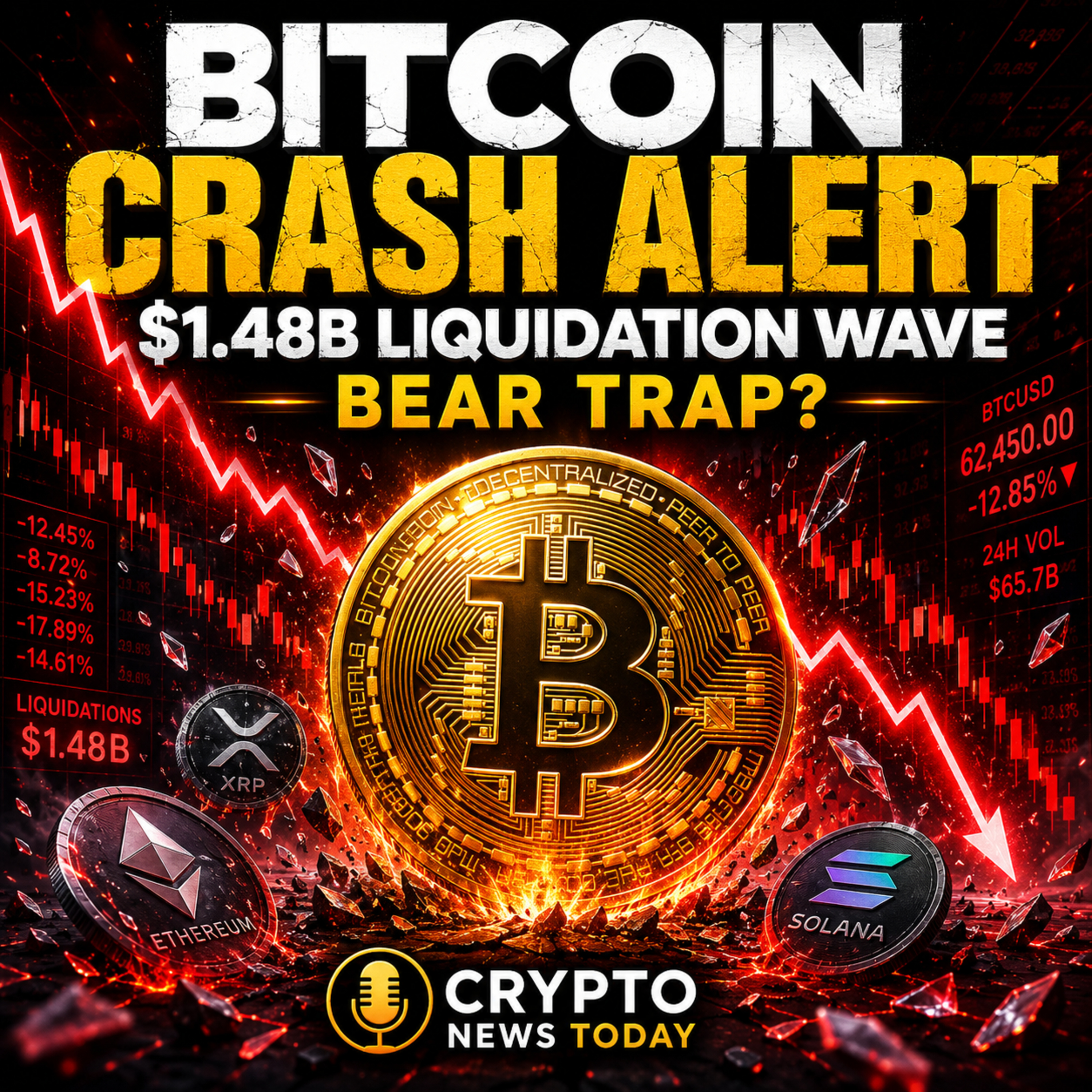 Daily Crypto Deep Dive: Bitcoin Crash Alert — $1.48B Liquidation Wave, $58K Breakdown & Bear Trap Warning