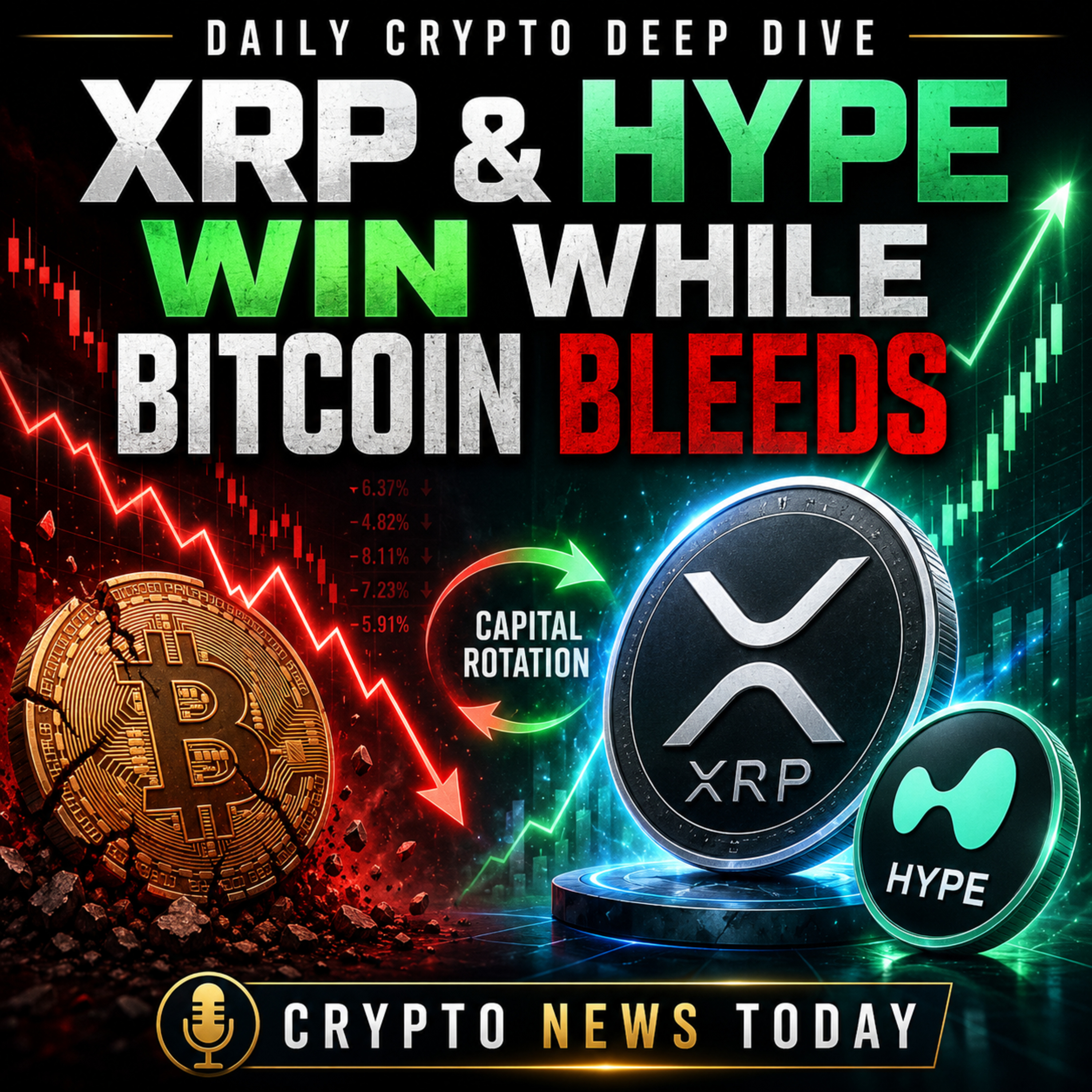 Daily Crypto Deep Dive: XRP & HYPE Win While Bitcoin Bleed