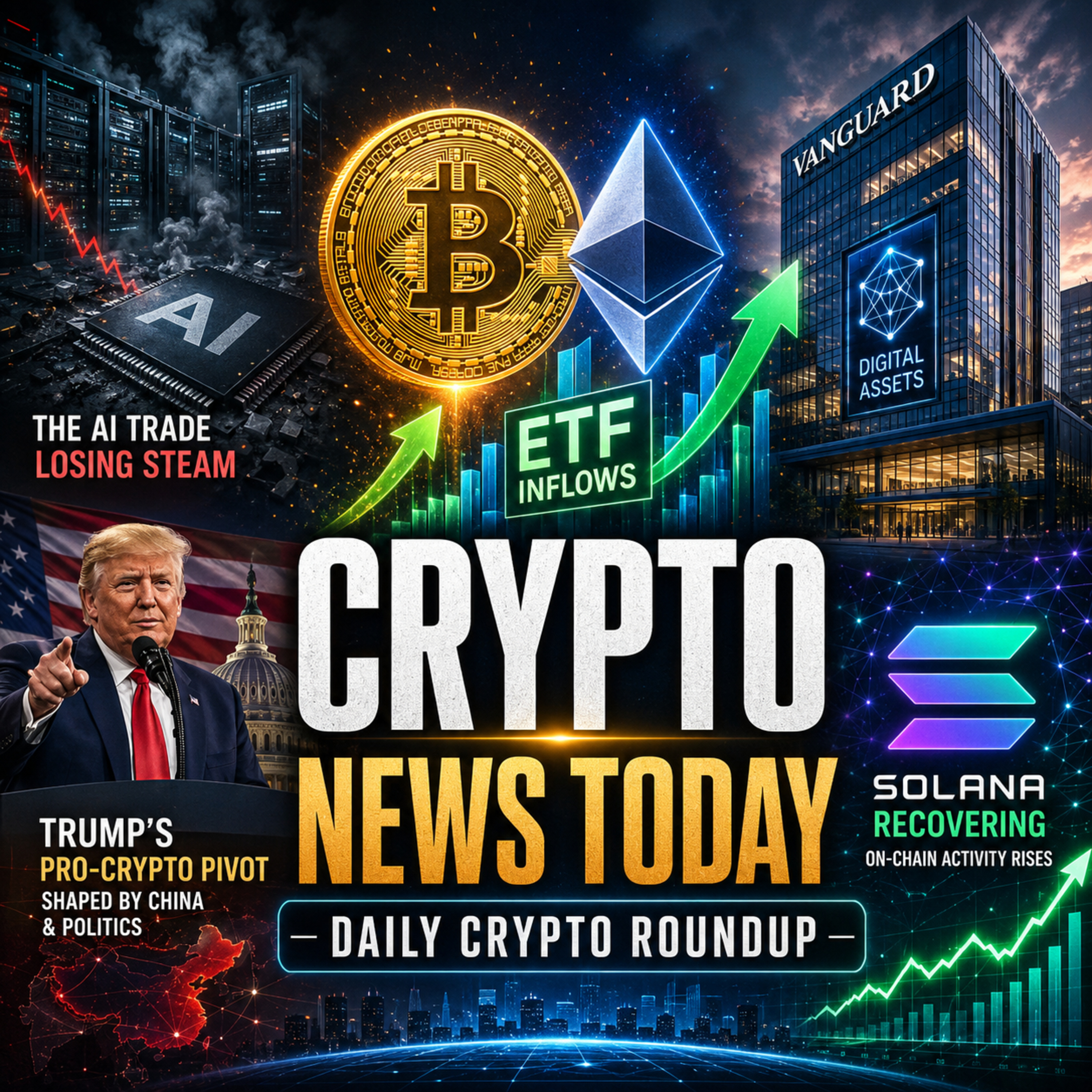 Crypto News Today: Vanguard Goes Digital, ETF Inflows Return & Solana Recovers