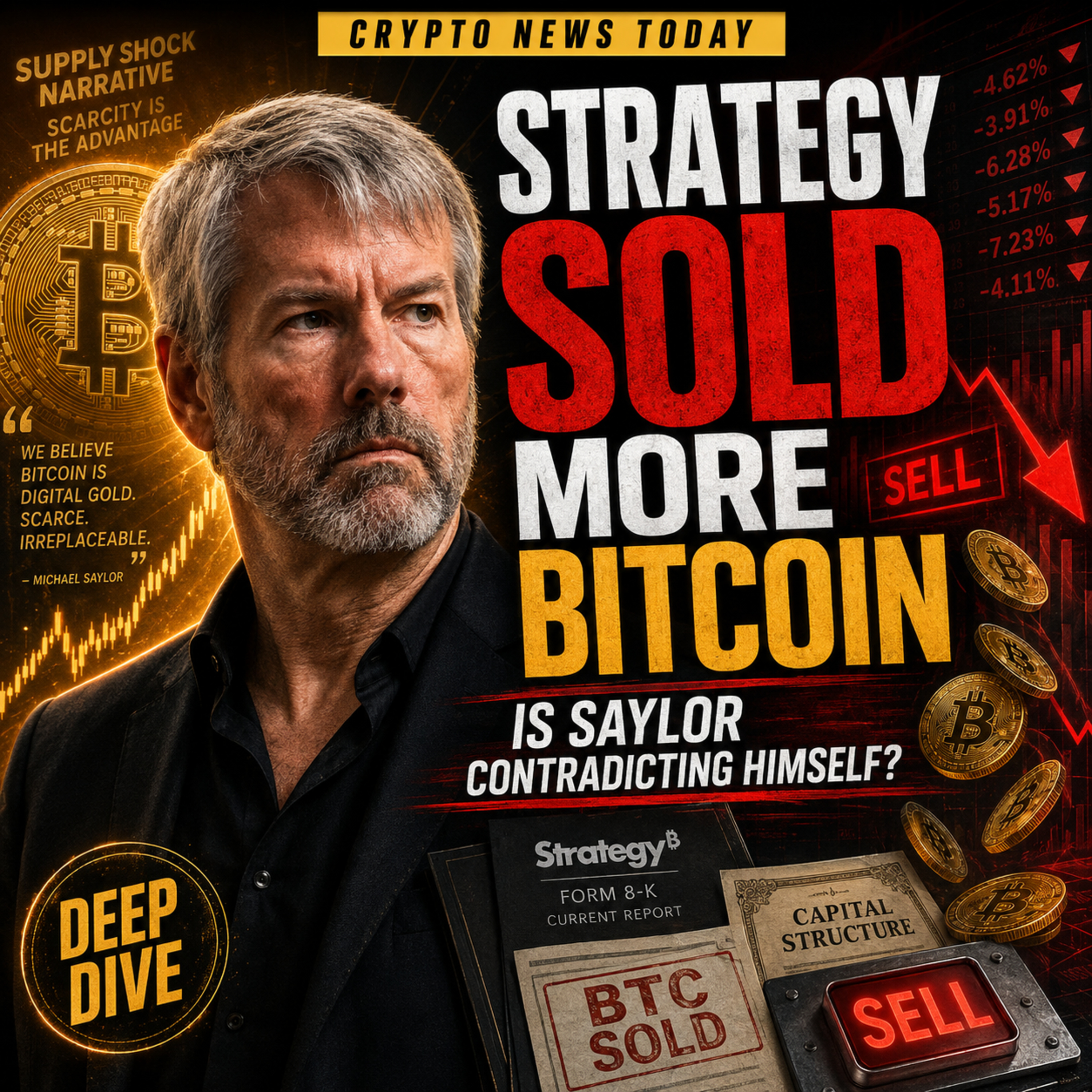 Daily Crypto Deep Dive: Strategy Is Selling Bitcoin — Is Michael Saylor Contr