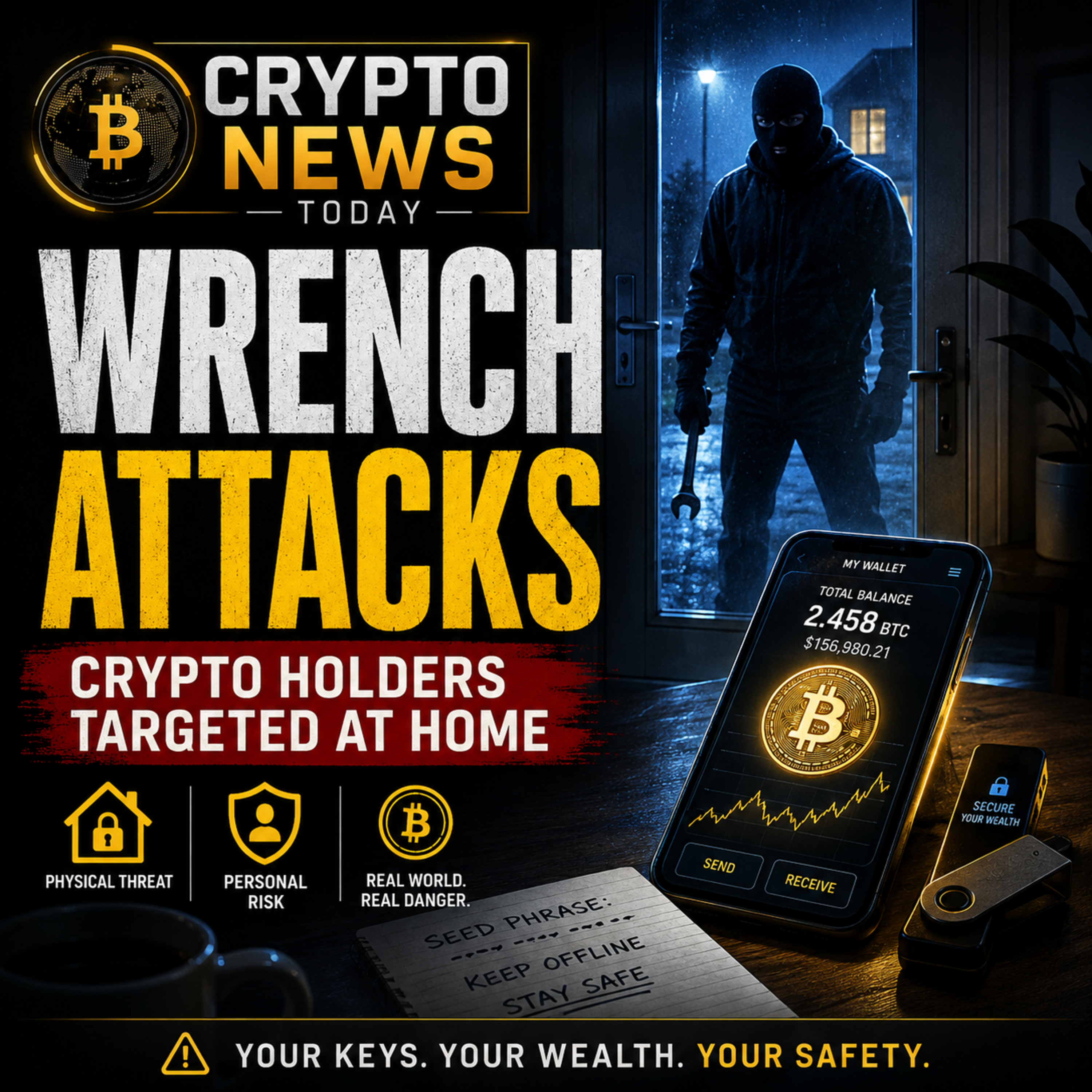 Daily Crypto Deep Dive: Wrench Attacks — Crypto Holders Targeted in Their Own Homes