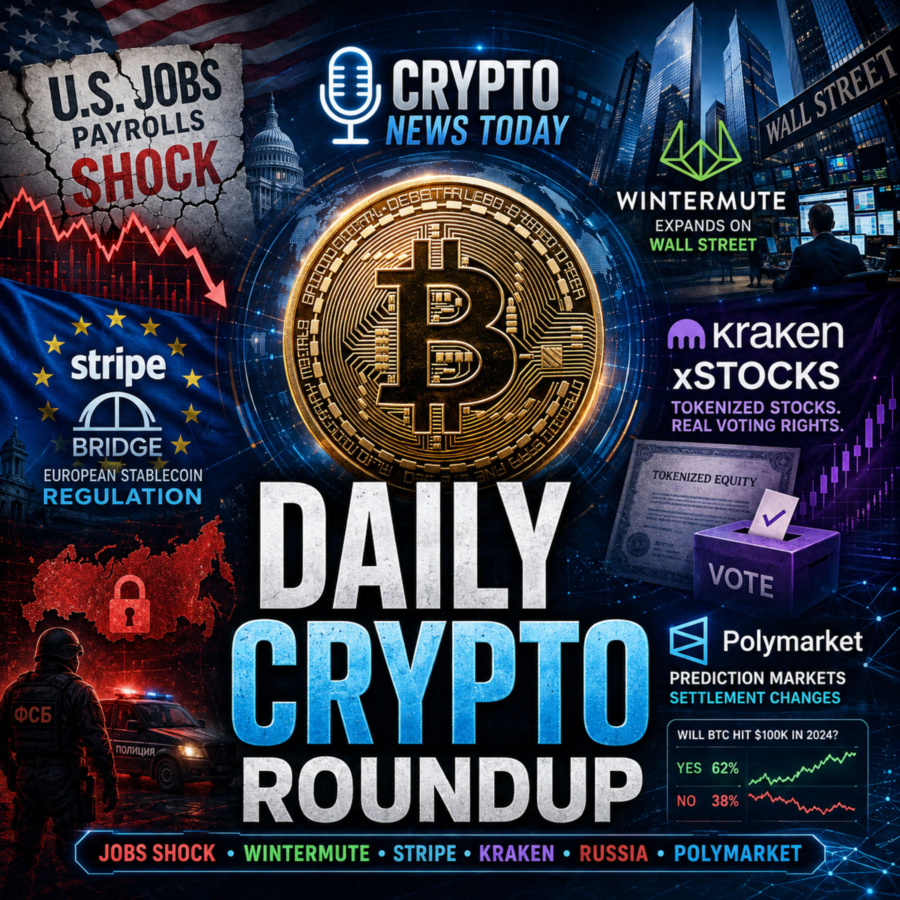 Daily Crypto Roundup: U.S. Jobs Shock, Wintermute Hits Wall Street & Kraken xStocks Voting Rights