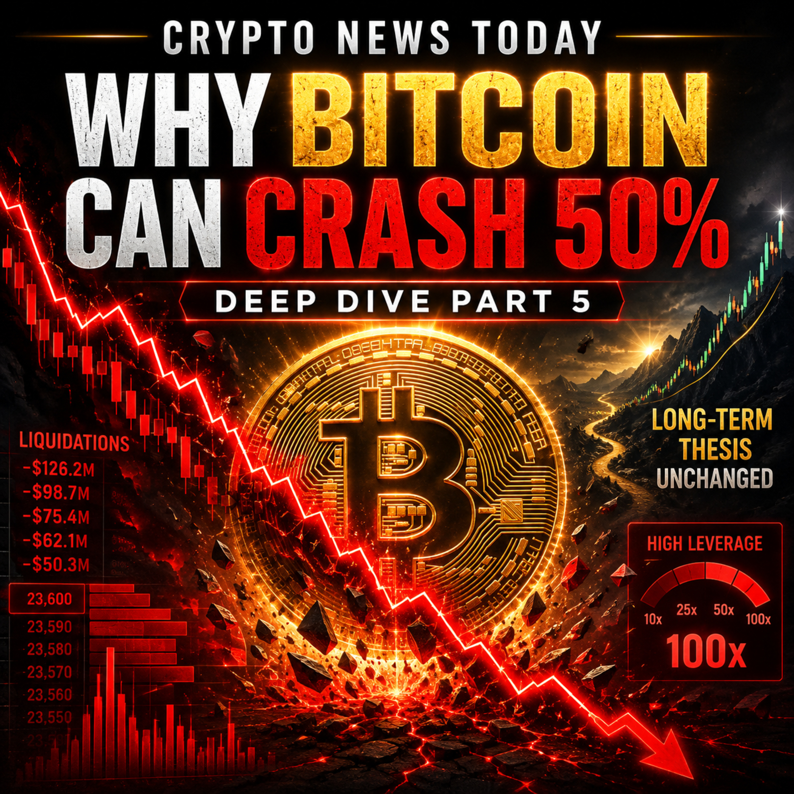 Daily Crypto Deep Dive Part 5: Why Bitcoin Can Crash 50% — Leverage and Liquidations Explained episode artwork