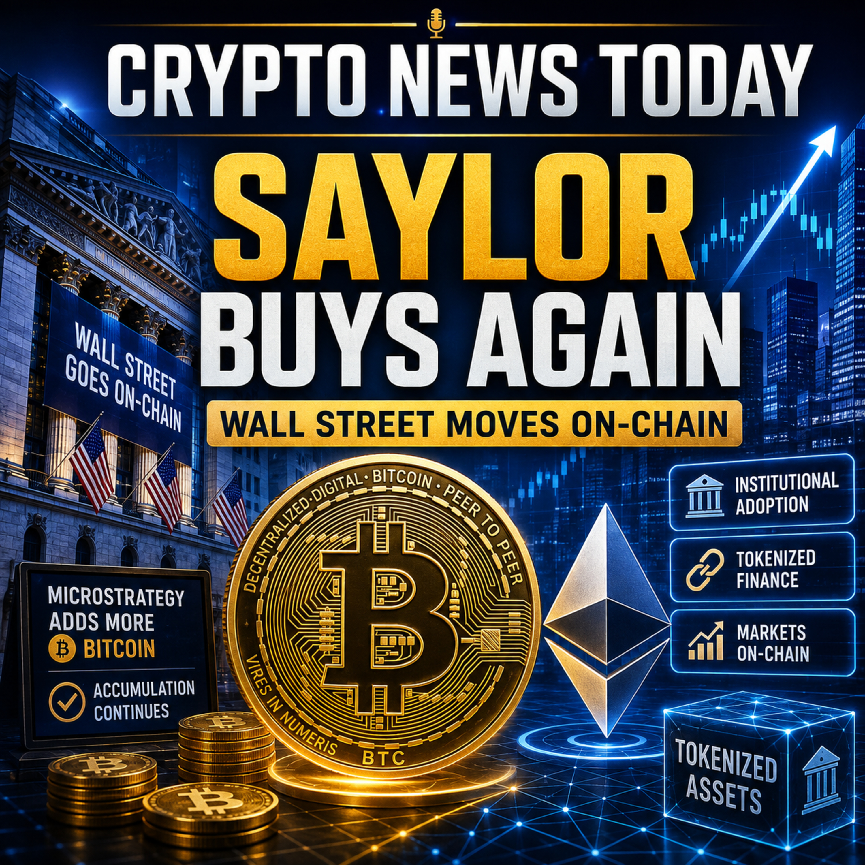 Saylor Buys Again: Wall Street Moves On-Chain as Bitcoin Defies Global Chaos episode artwork