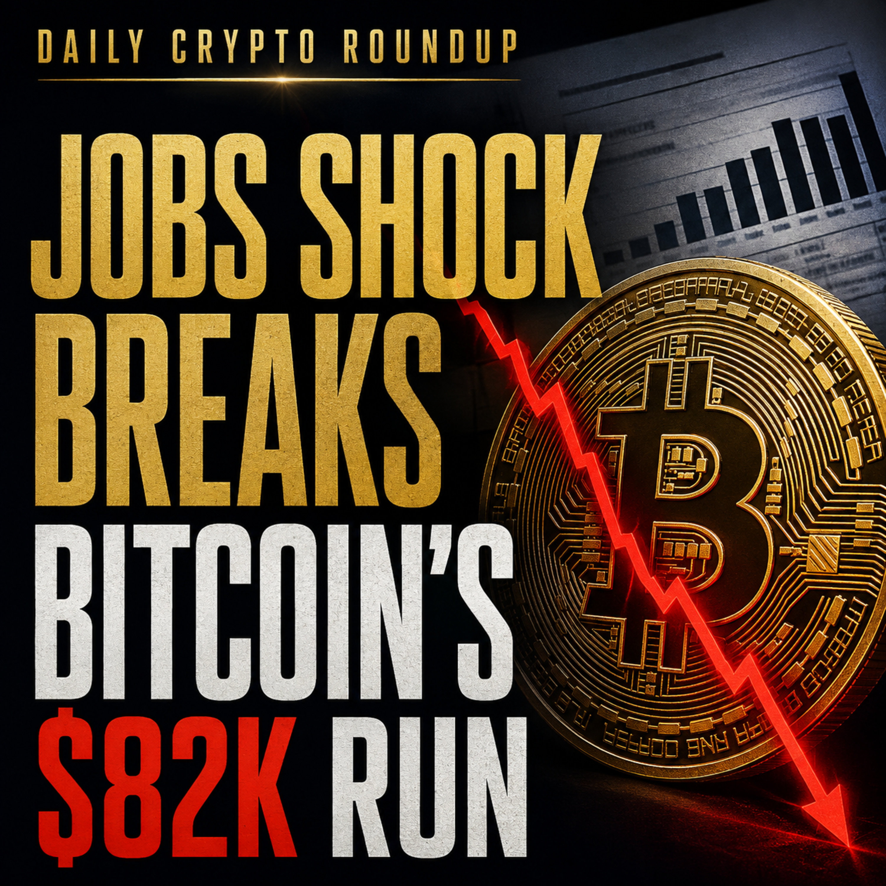 Jobs Report Erases Bitcoin’s $82K Breakout | Zcash Briefly Tops $1,000 | South Korea Sets Tokenization Date | Daily Crypto Roundup. episode artwork
