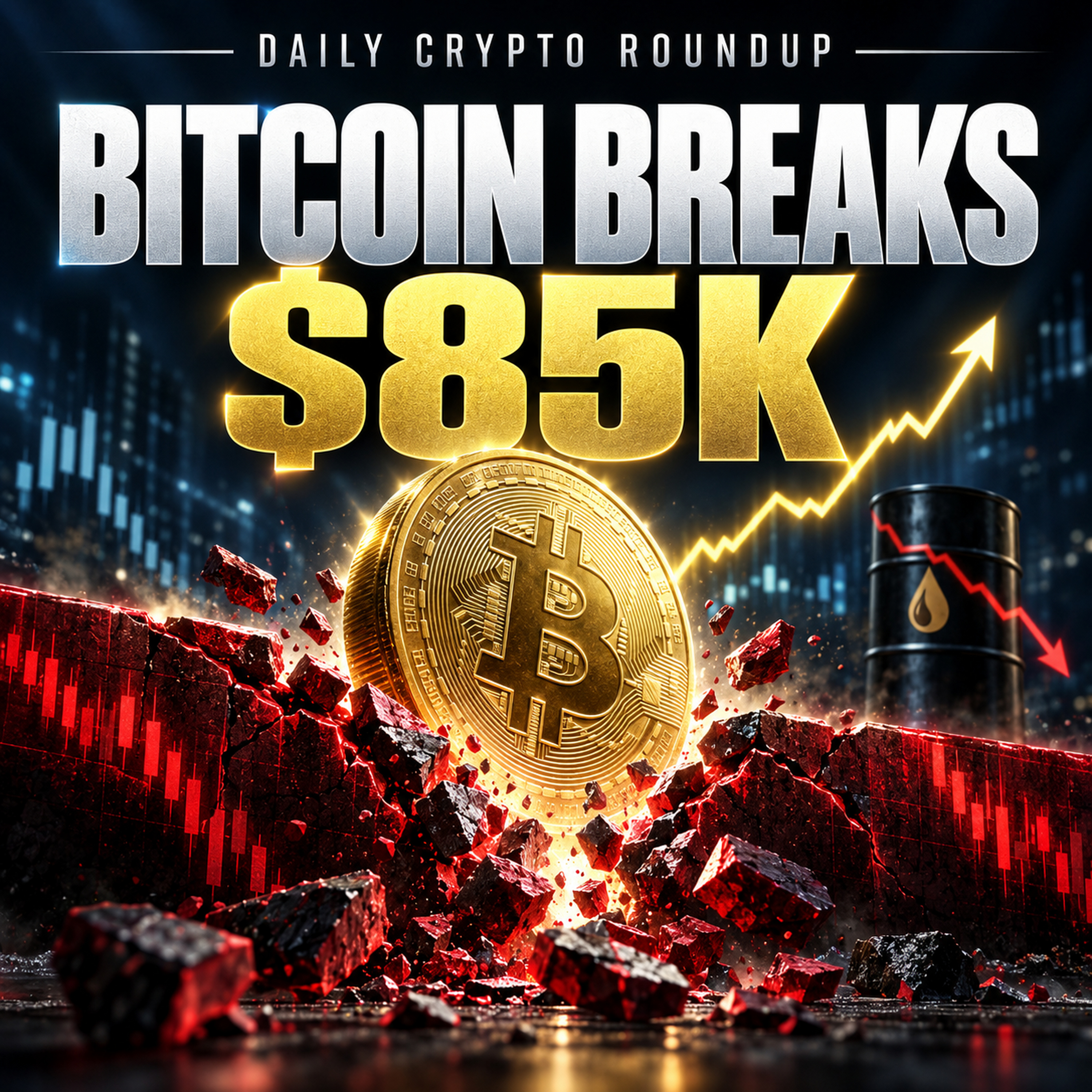 Bitcoin Breaks $85K as Shorts Lose $648M | MultiversX Faces Upbit Review | ECB Launches Pontes | Daily Crypto Roundup. episode artwork