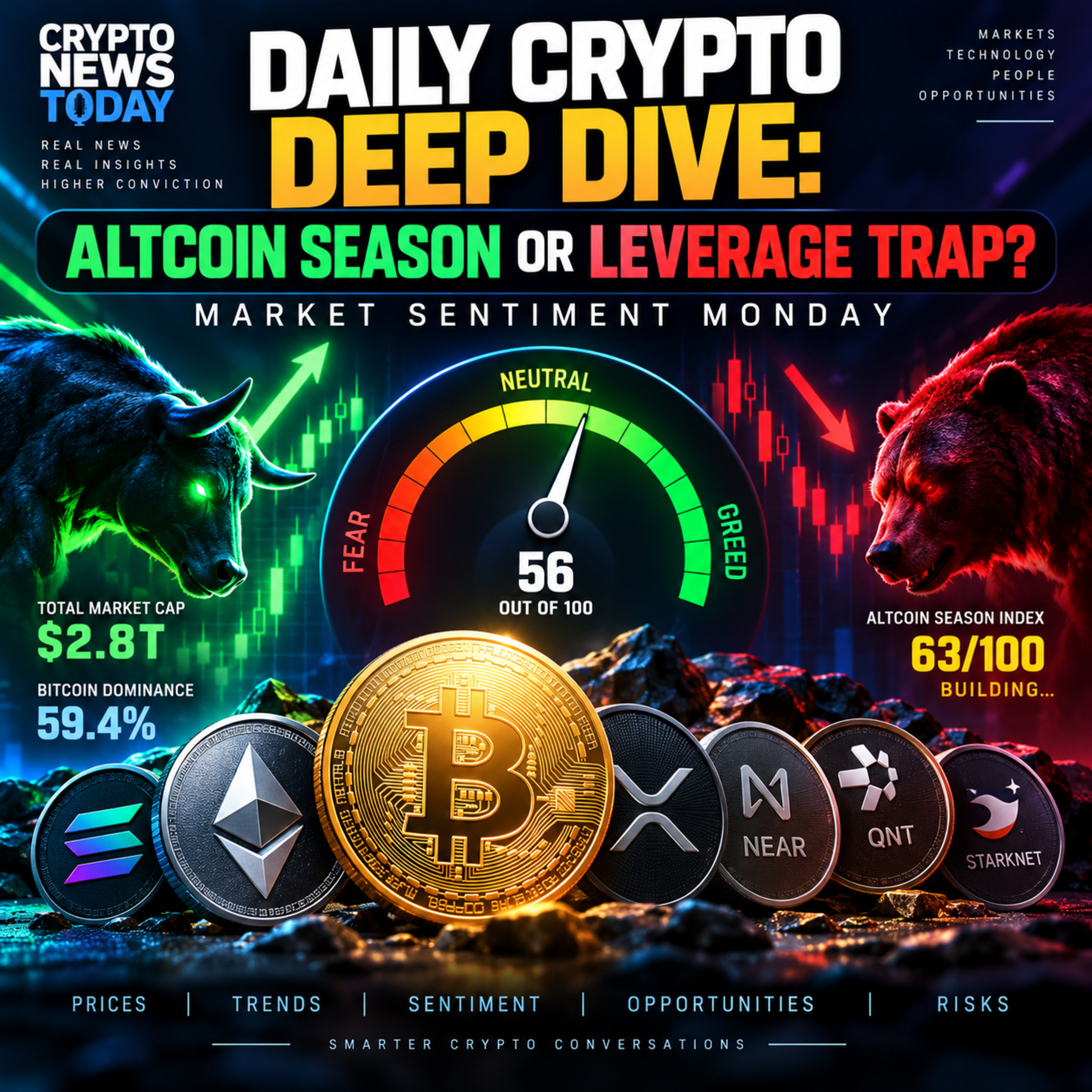Daily Crypto Deep Dive: Altcoin Season or Leverage Trap? | Market Sentiment Monday episode artwork