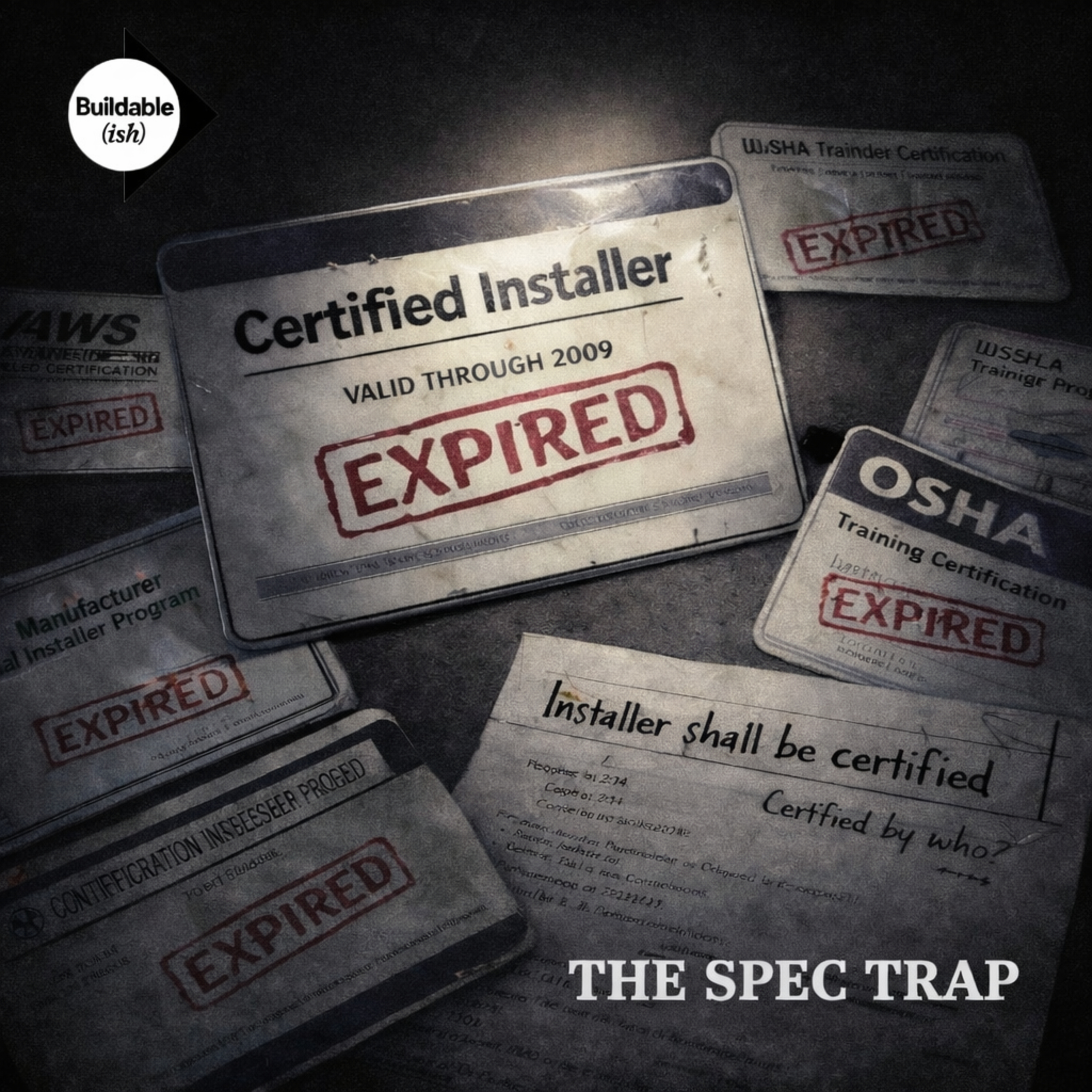 The Spec Trap: Installer Shall be Certified episode artwork