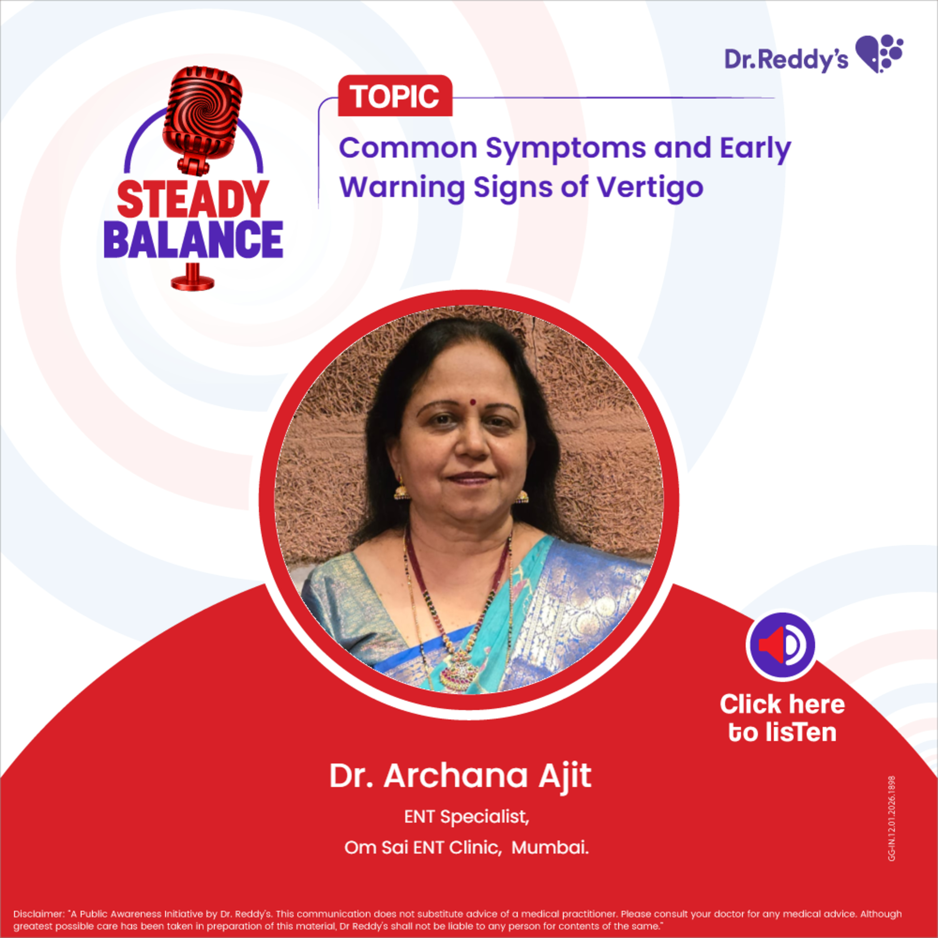 Common Symptoms and Early Warning Signs of Vertigo || Dr. Archana Ajit episode artwork