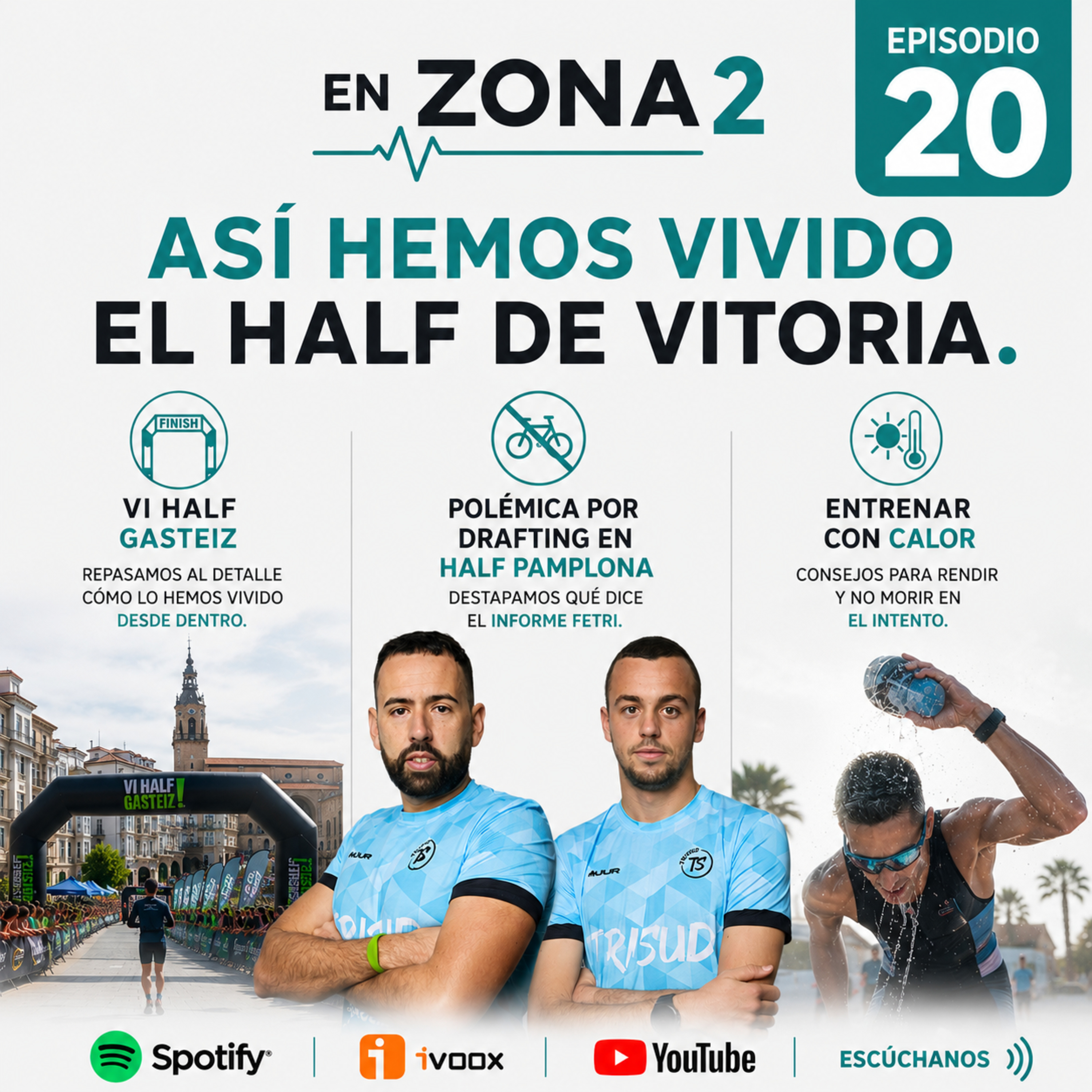 EP20 - ¿Cómo entrenar con CALOR?, polémica en Pamplona y VI HALF Gasteiz en detalle. | EN ZONA 2 Podcast episode artwork