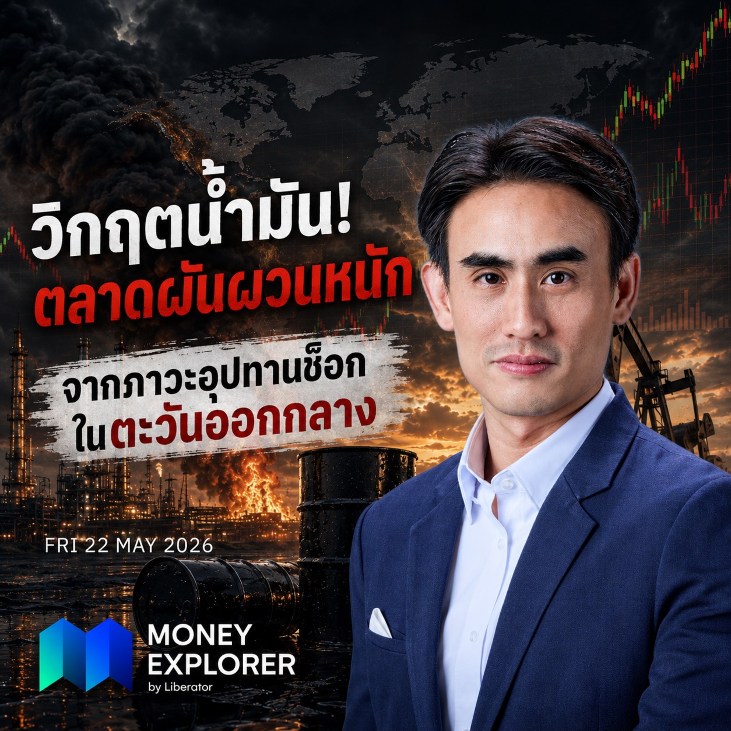 เดิมพัน "ทรัมป์-อิหร่าน" เขย่าราคาน้ำมันโลก - SpaceX ลุย IPO หมื่นล้าน - หุ้น Nvidia ร่วงสวนทางรายได้ | Money Explorer by Liberator 22 พฤษภาคม 69 episode artwork
