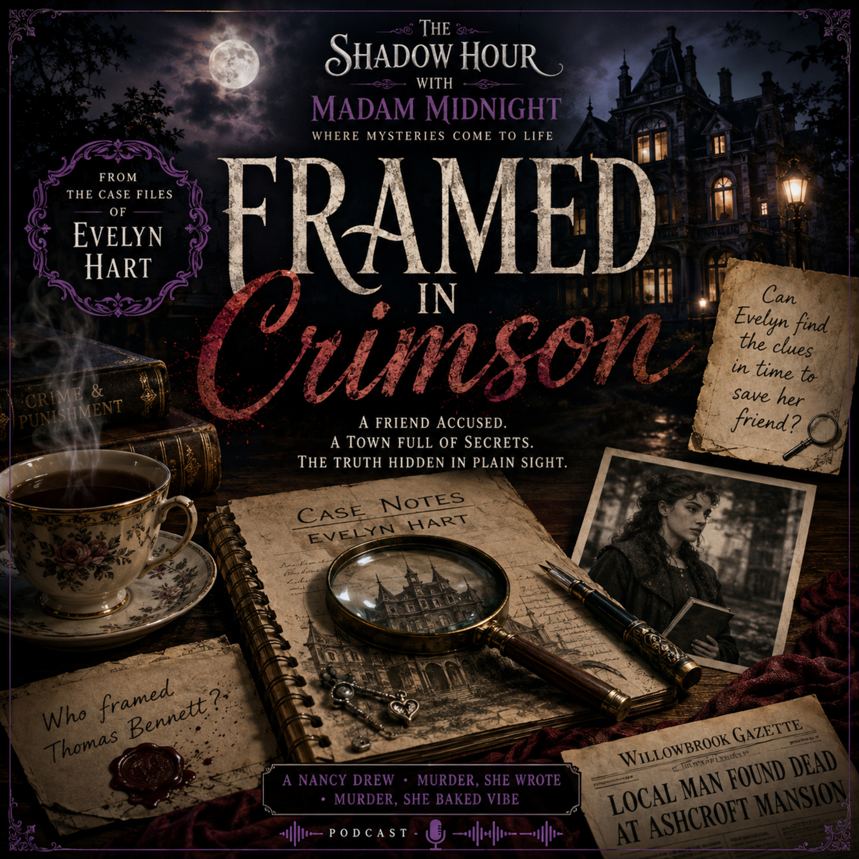 From the Case Files of Evelyn Hart: Framed in Crimson episode artwork