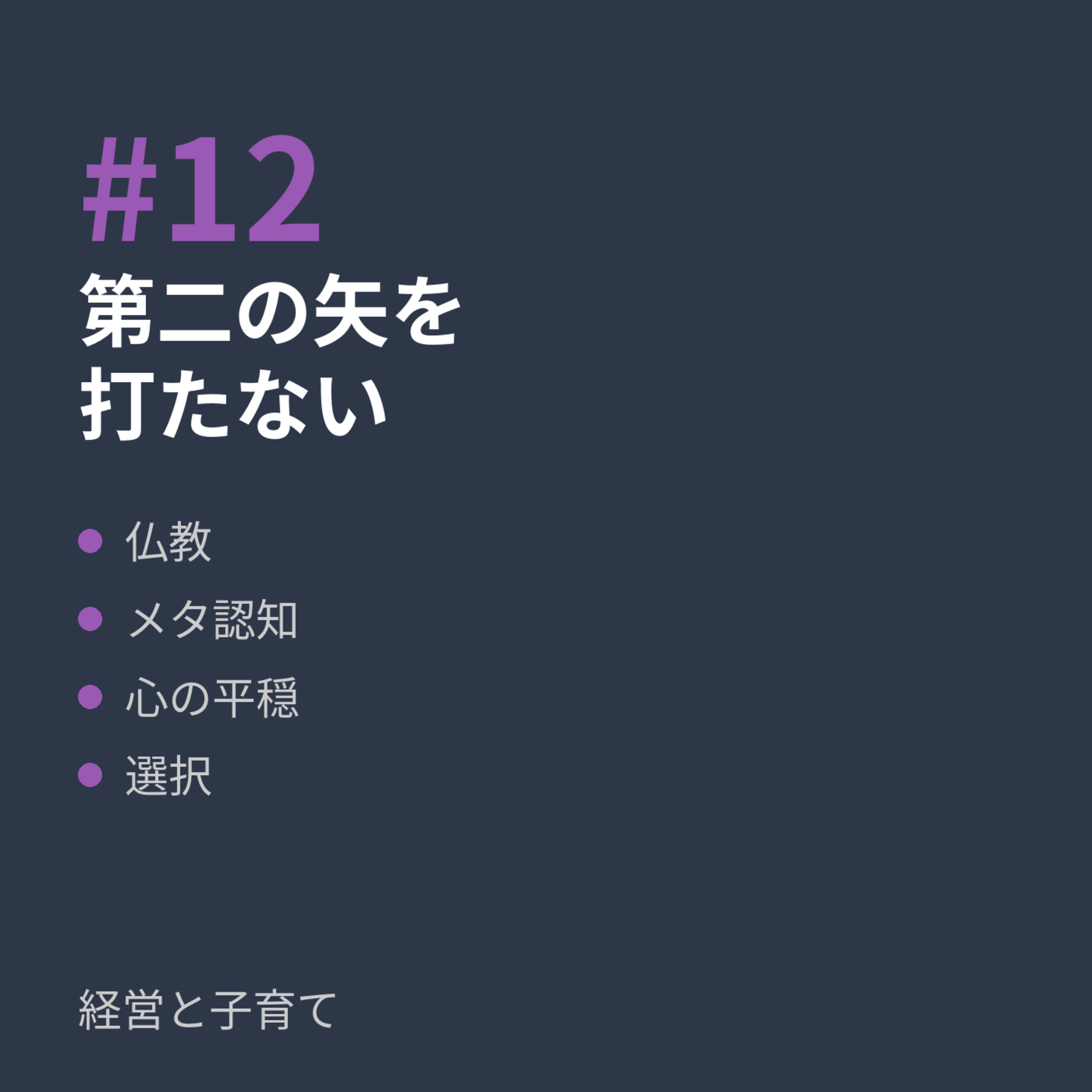 #12 第二の矢を打たない episode artwork