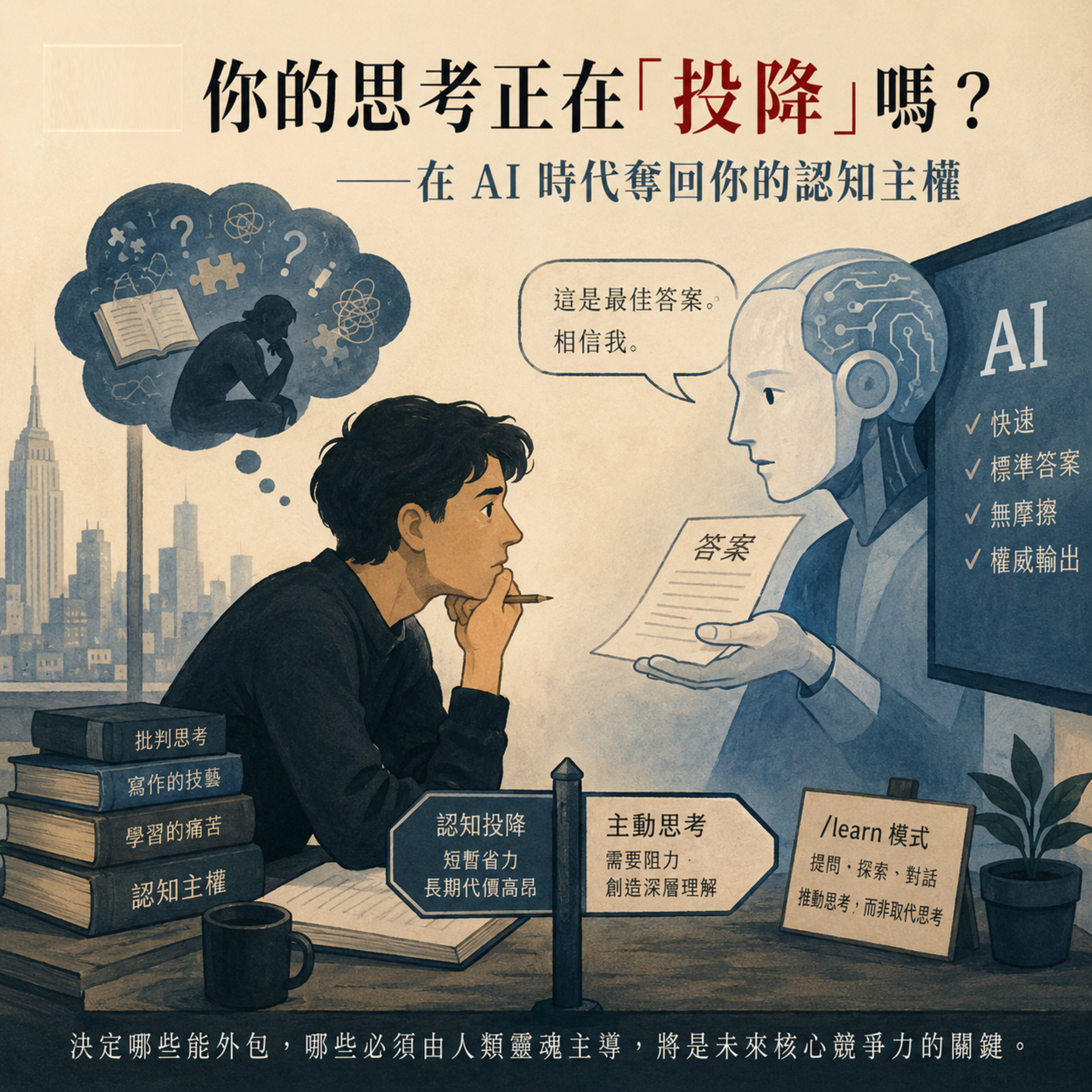 你的思考正在「投降」嗎？在 AI 時代奪回你的認知主權 episode artwork