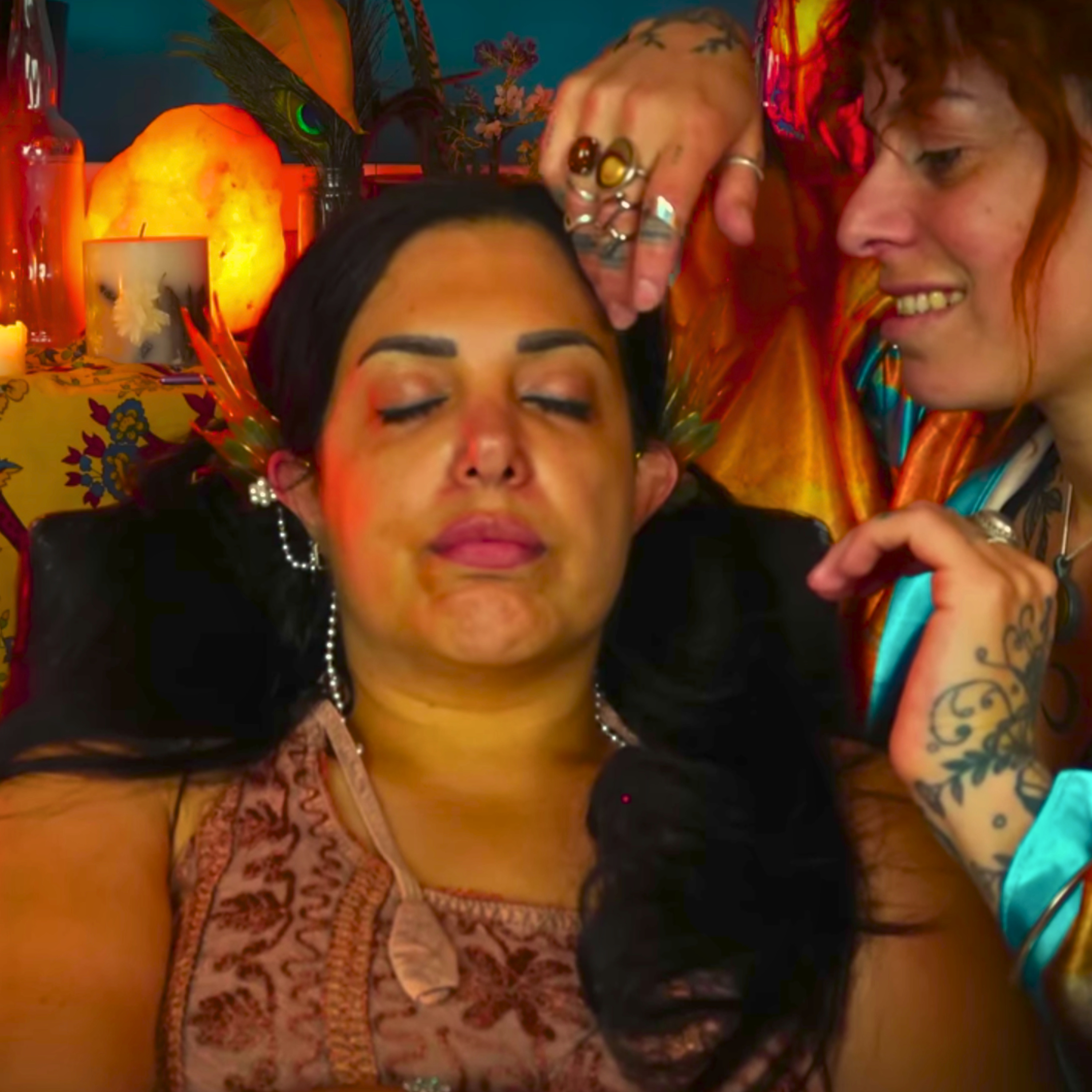 Relaxing ASMR with gold nails and skin brushing episode artwork