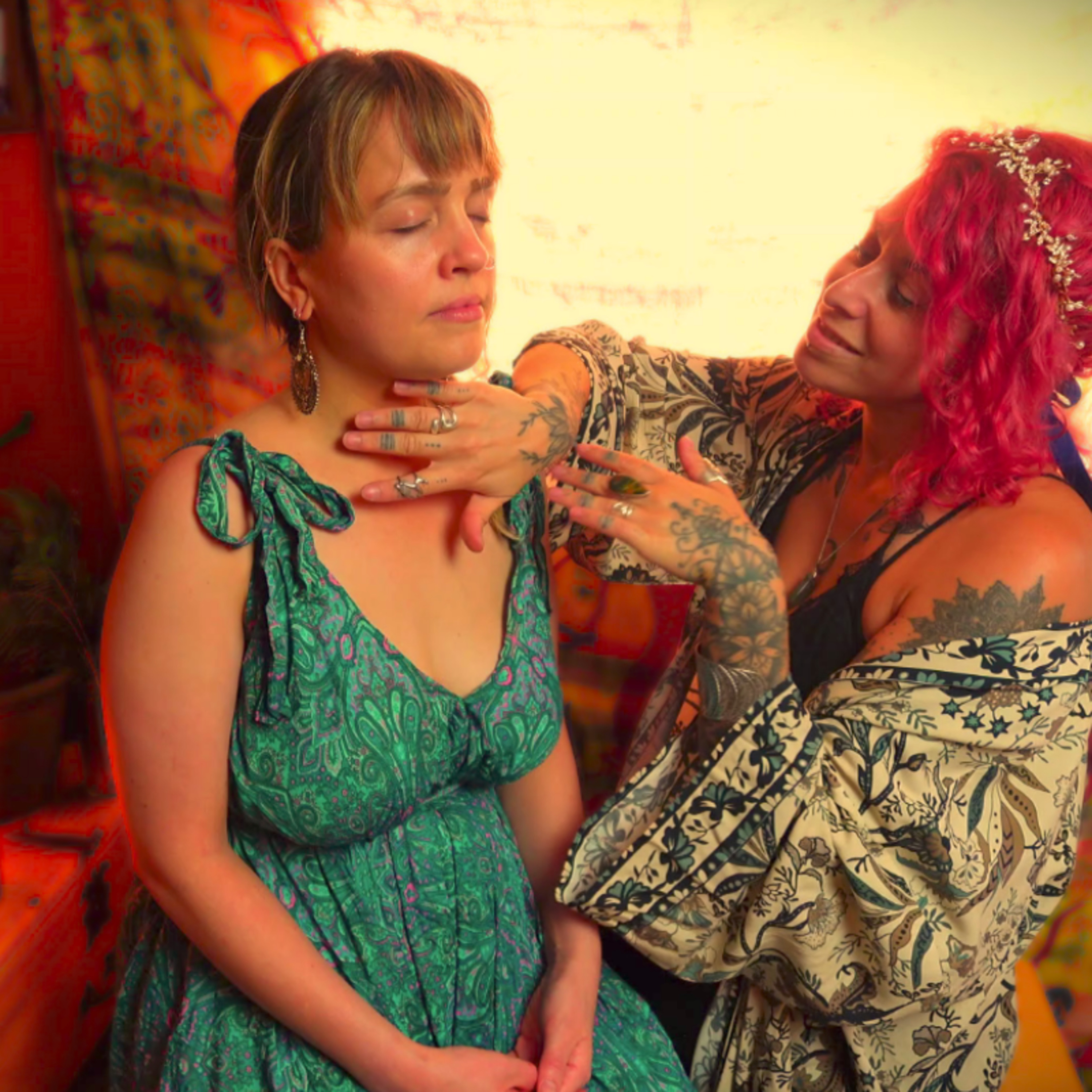 Soft spoken ASMR Guided meditation & sound healing w. REAL PERSON FACE & BODY TRACING & BRUSHING episode artwork