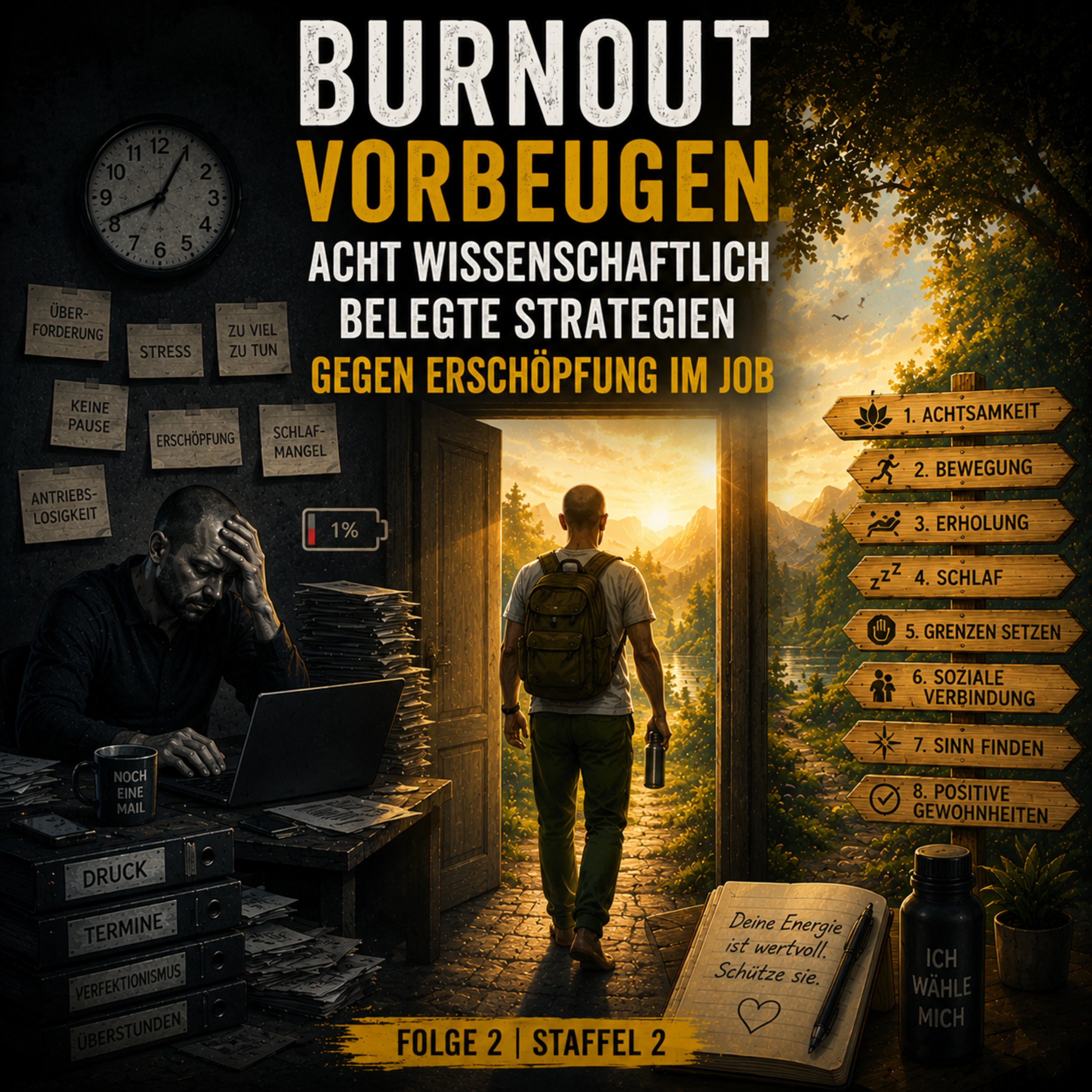 Burnout vorbeugen: 8 wissenschaftlich belegte Strategien gegen Erschöpfung im Job episode artwork