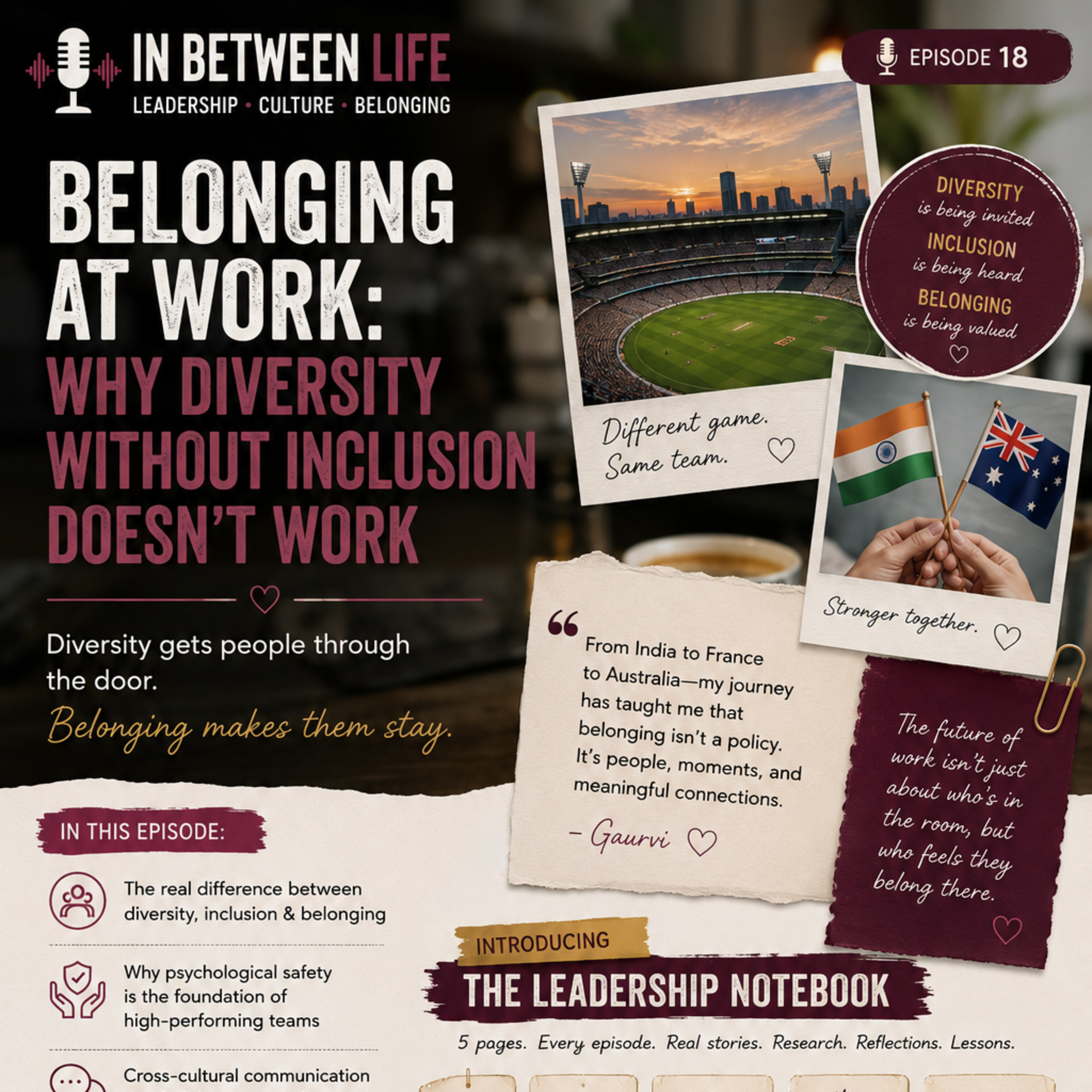 Episode 18 - Belonging at Work: Why Diversity Without Inclusion Doesn't Work episode artwork