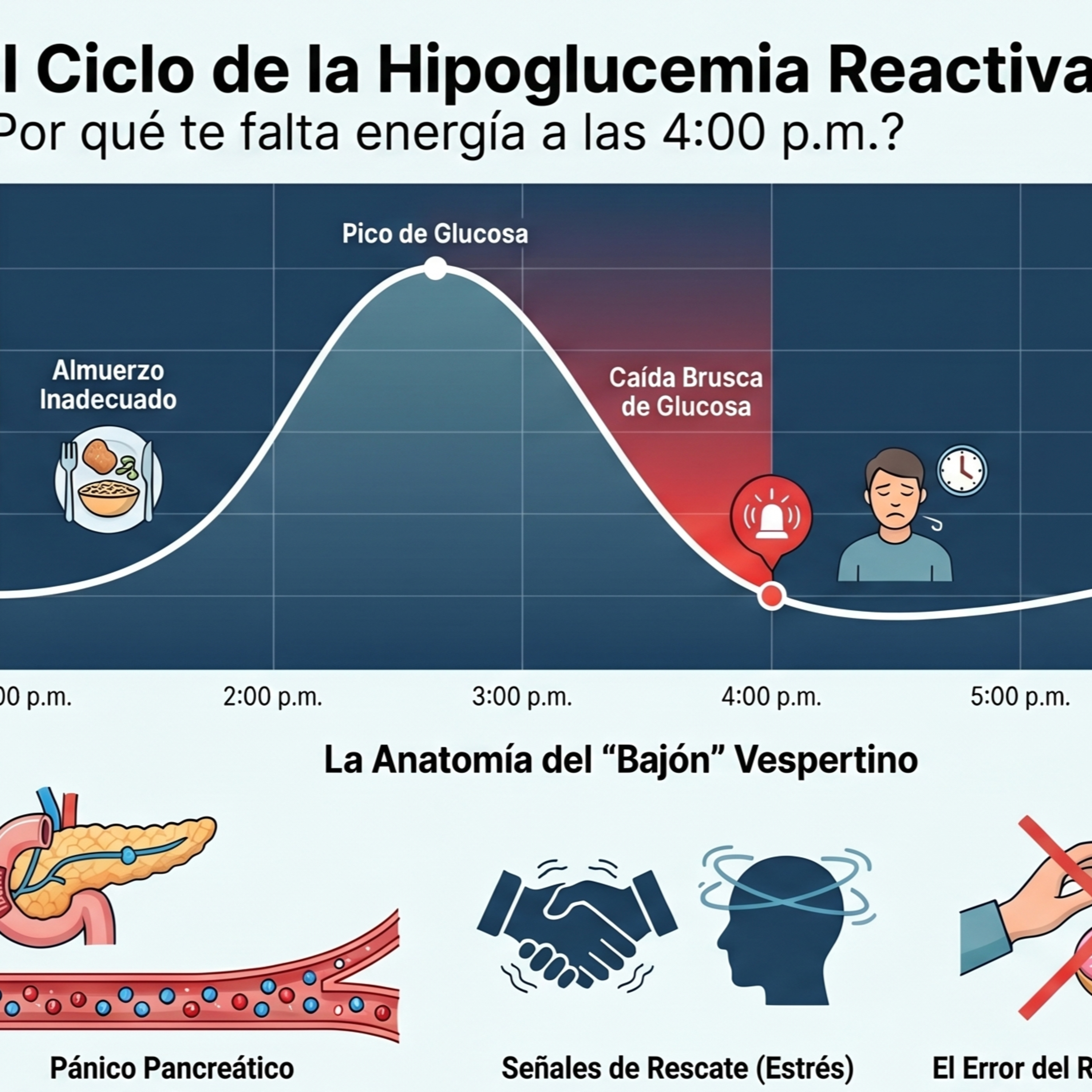 Hipoglucemia Reactiva: Por qué te quedas sin energía a las 4 PM y cómo apagar el "incendio metabólico" Episodio 40.