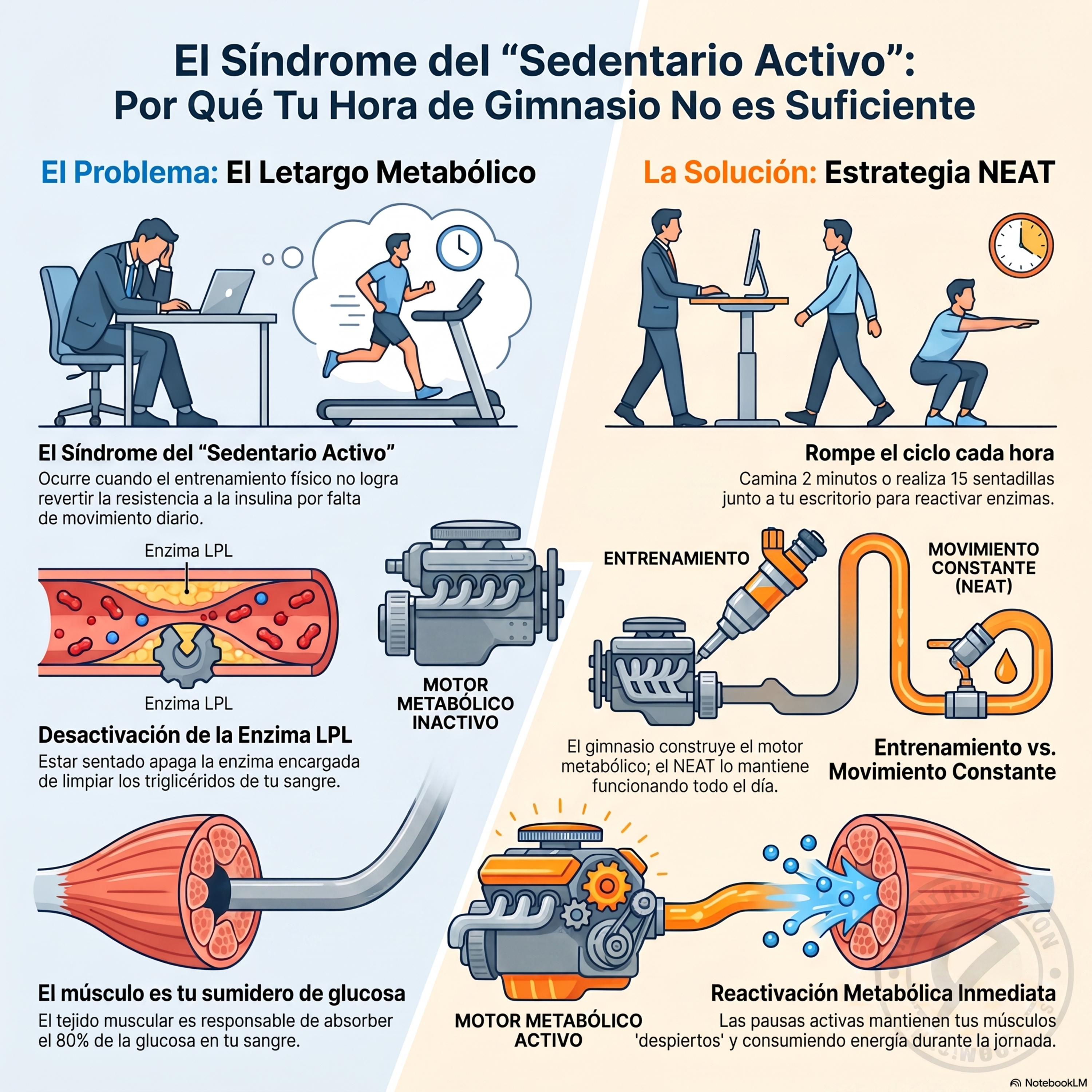 El Síndrome del Sedentario Activo: Por qué estar sentado 10 horas sabotea tu entrenamiento. Episodio 46.