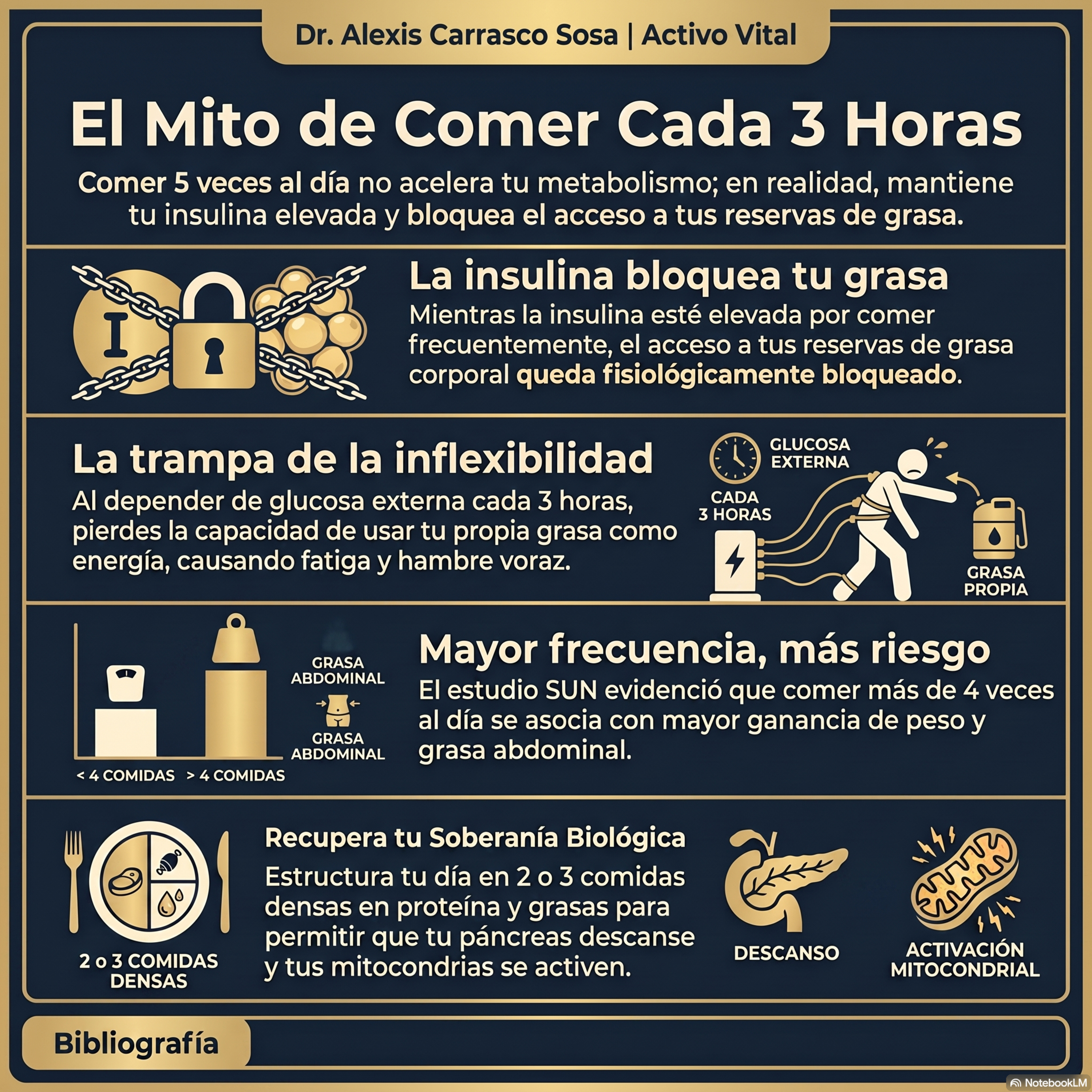 l mito de las 5 comidas: Por qué comer seguido bloquea tu quema de grasa. Episodio 47.