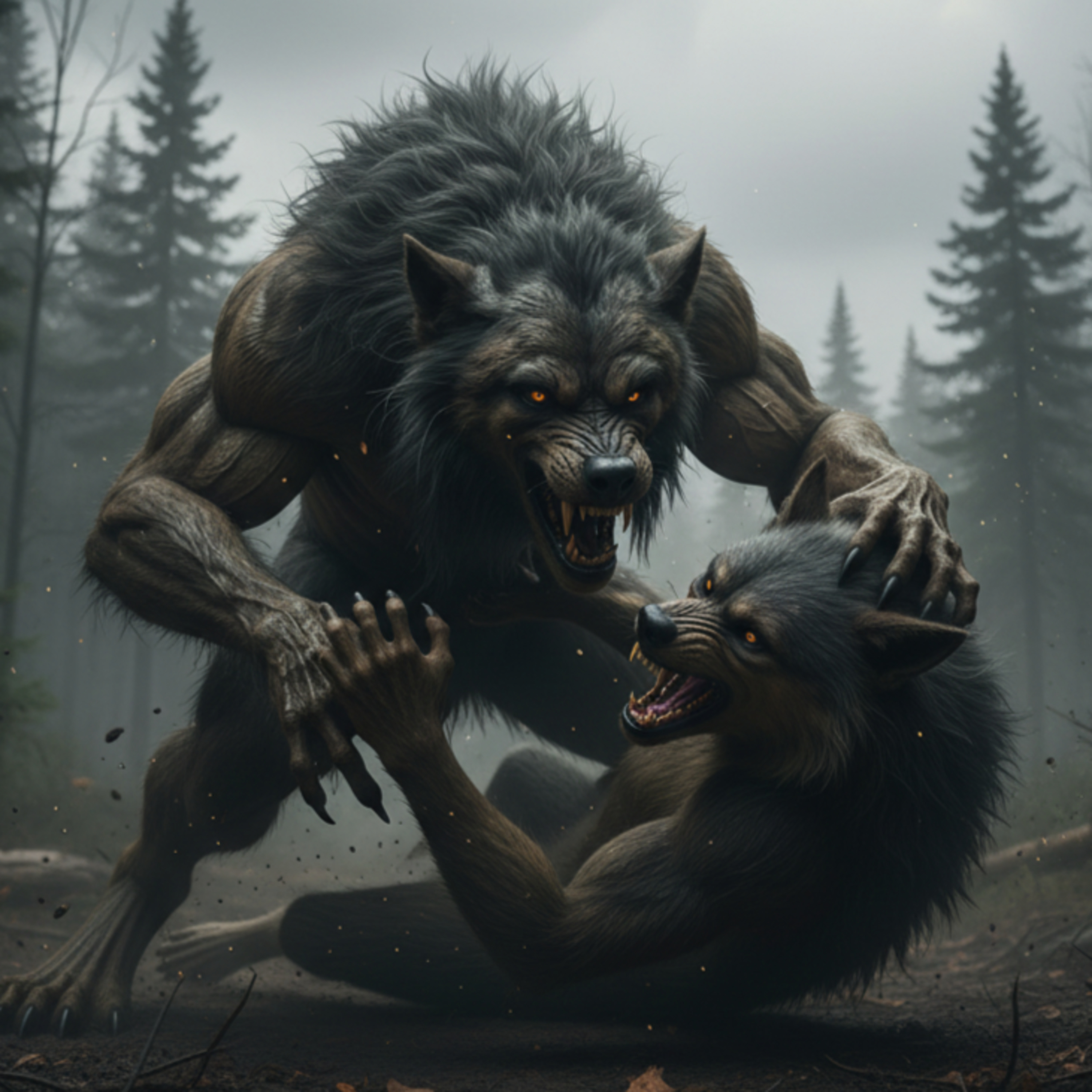 Dogman Territorial Fight in the Adirondack Mountains