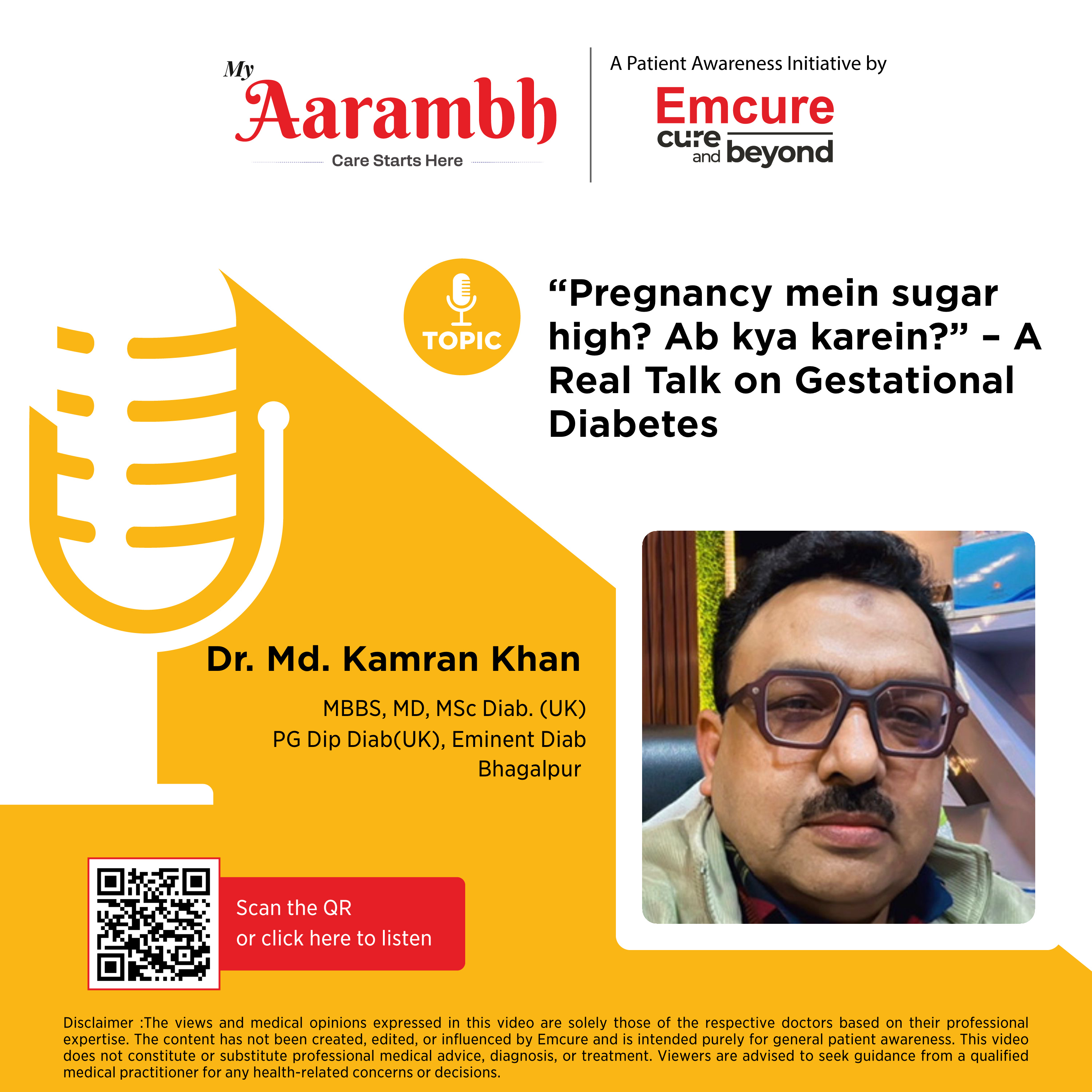 Pregnancy mein sugar high? Ab kya karein? – A Real Talk on Gestational Diabetes || Dr. Md. Kamran Khan episode artwork