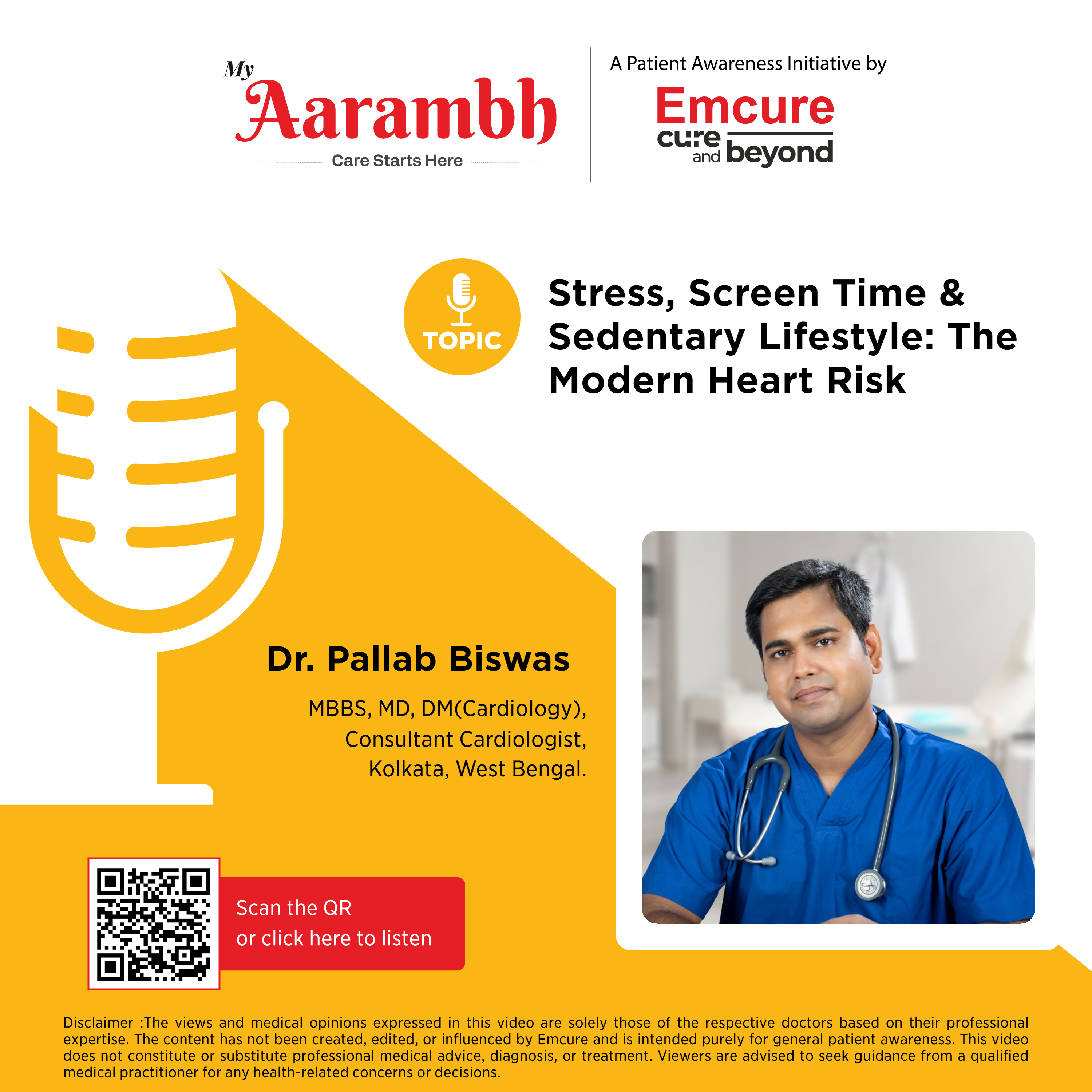 Stress, Screen Time & Sedentary Lifestyle: The Modern Heart Risk || Dr. Pallab Biswas episode artwork